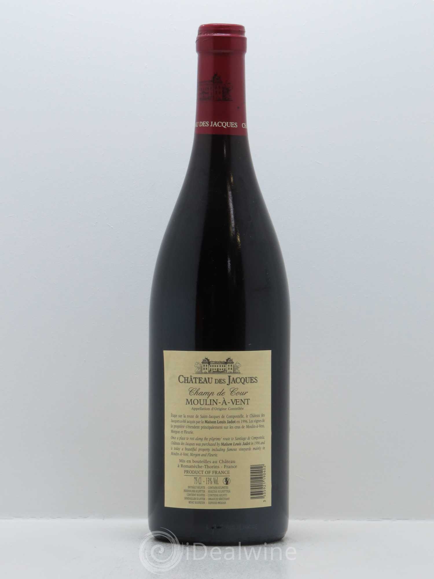 Moulin-à-Vent Champ de Cour Château des Jacques 2008 - Lot de 1 bouteille - 1