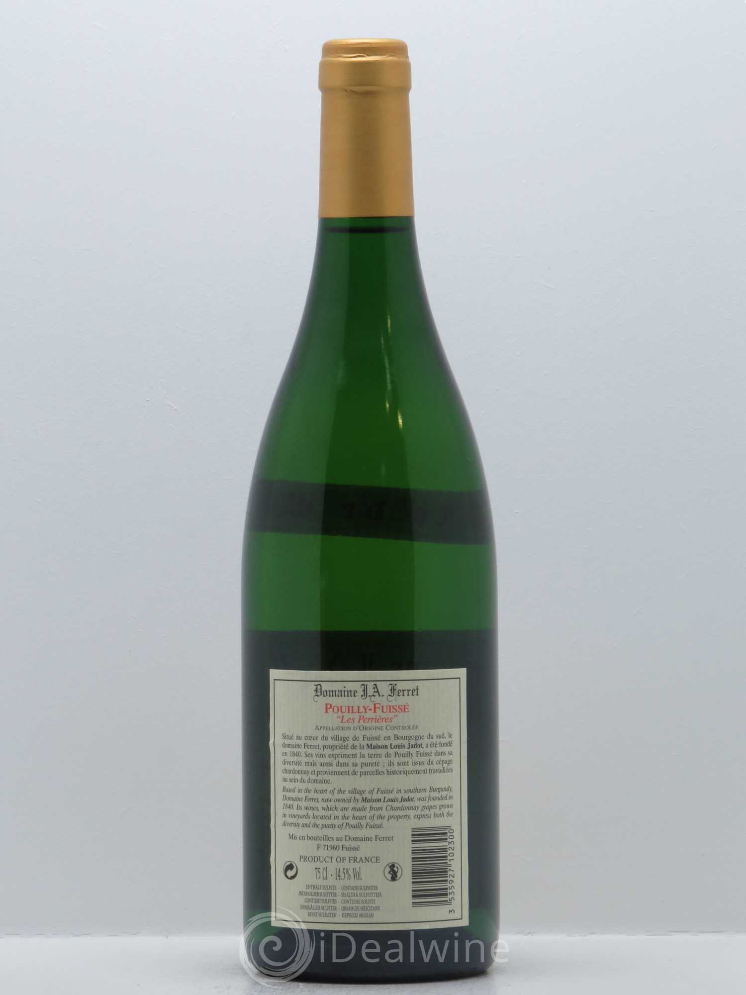 Pouilly-Fuissé Tête de Cru Les Perrières J.A. Ferret (Domaine) 2015 - Lot de 1 bouteille - 1
