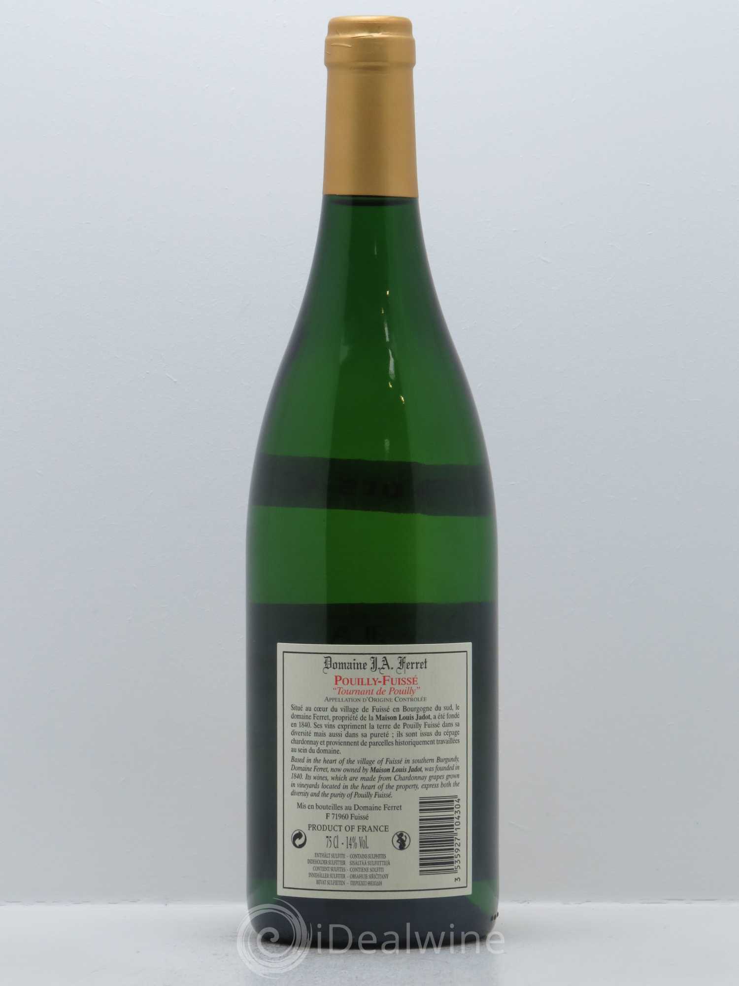 Pouilly-Fuissé 1er Cru Hors Classe Tournant de Pouilly J.A. Ferret (Domaine) 2015 - Lot de 1 bouteille - 1