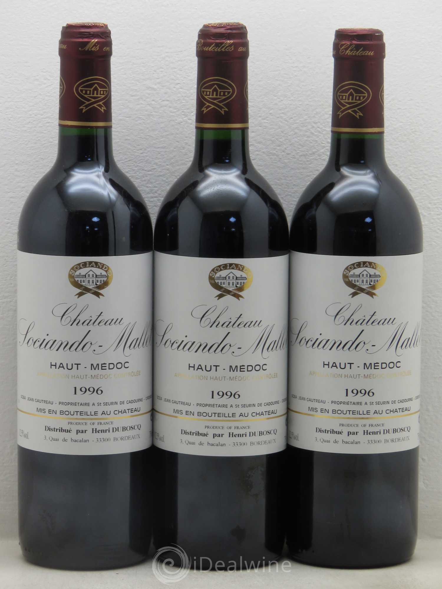 Château Sociando Mallet 1996 - Lot de 6 bouteilles - 2