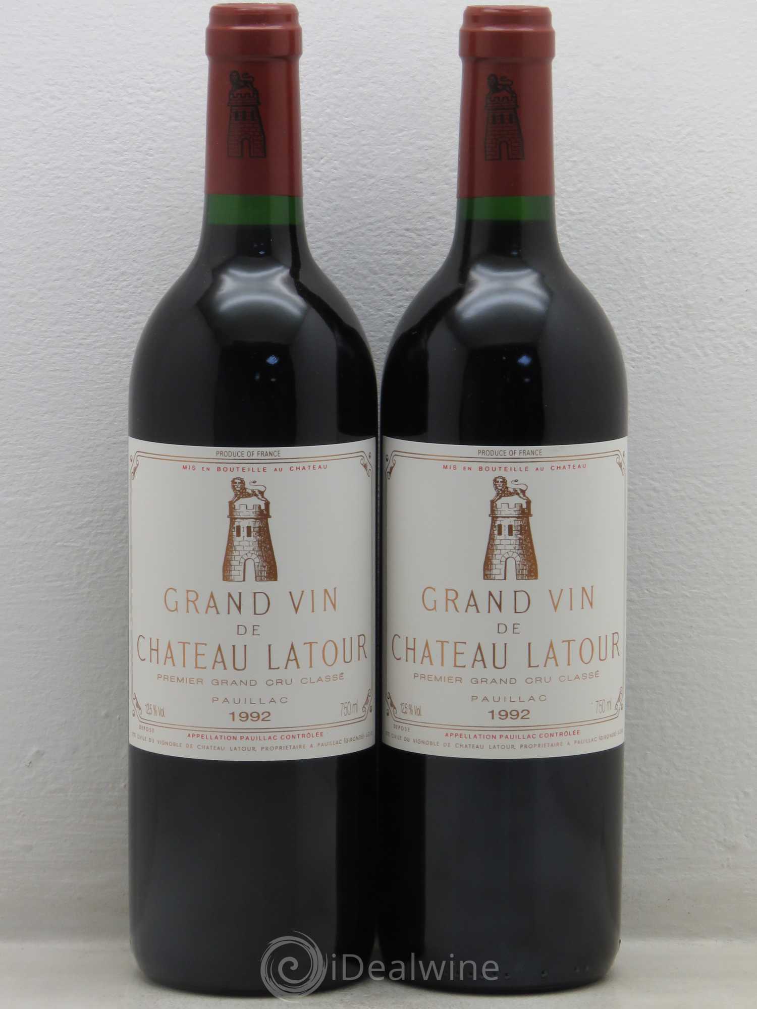 Château Latour 1er Grand Cru Classé 1992 - Lot de 2 bouteilles - 0