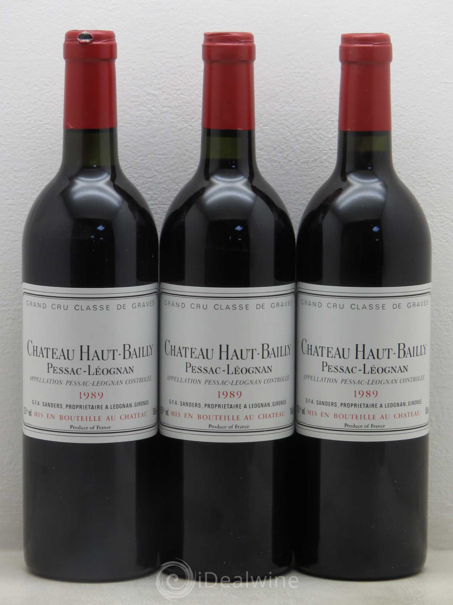 Château Haut-Bailly Cru Classé de Graves 1989 - Lot de 3 bouteilles - 0