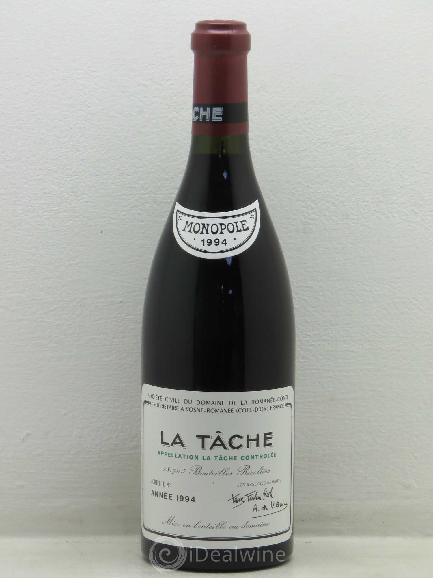 La Tâche Grand Cru Domaine de la Romanée-Conti 1994 - Lot de 1 bouteille - 0