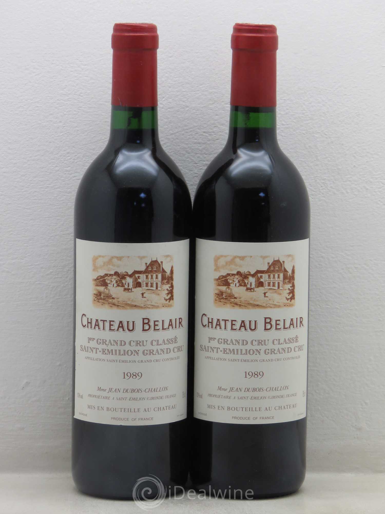Château Belair (Belair-Monange) 1er Grand Cru Classé B 1989 - Lot de 5 bouteilles - 2