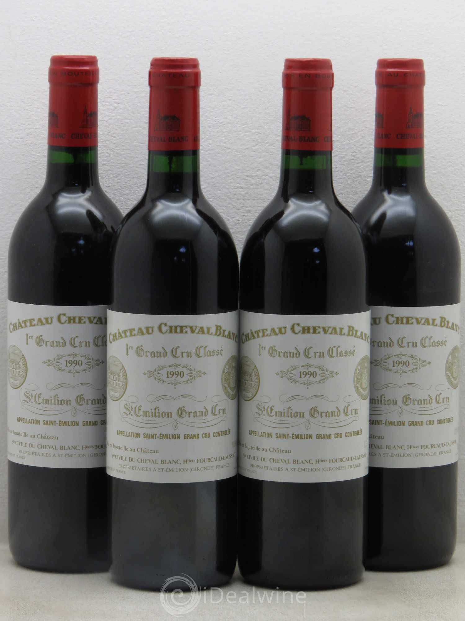 Château Cheval Blanc 1er Grand Cru Classé A 1990 - Lot de 4 bouteilles - 0