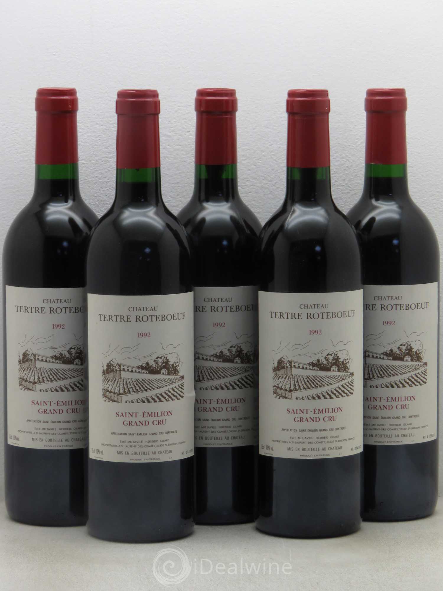 Château Tertre Roteboeuf 1992 - Lot de 5 bouteilles - 0