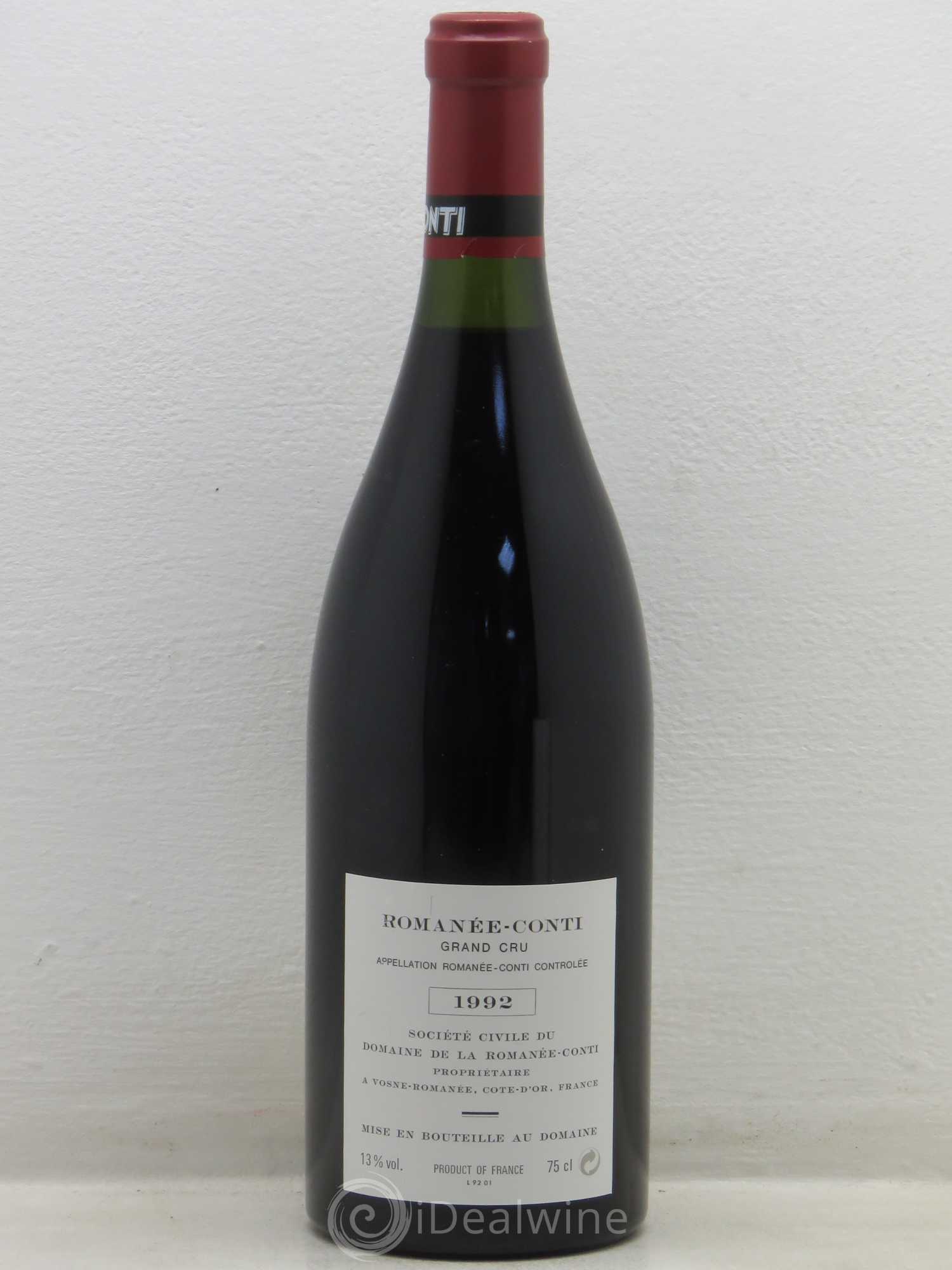 Romanée-Conti Grand Cru Domaine de la Romanée-Conti 1992 - Lot de 1 bouteille - 1