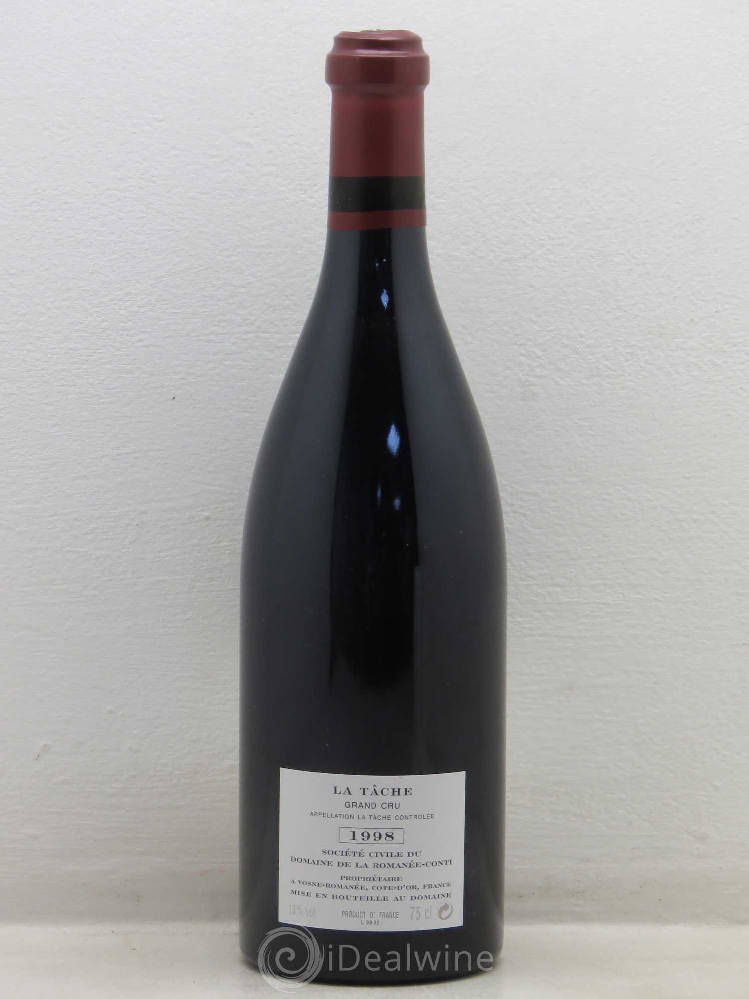 La Tâche Grand Cru Domaine de la Romanée-Conti 1998 - Lot de 1 bouteille - 1