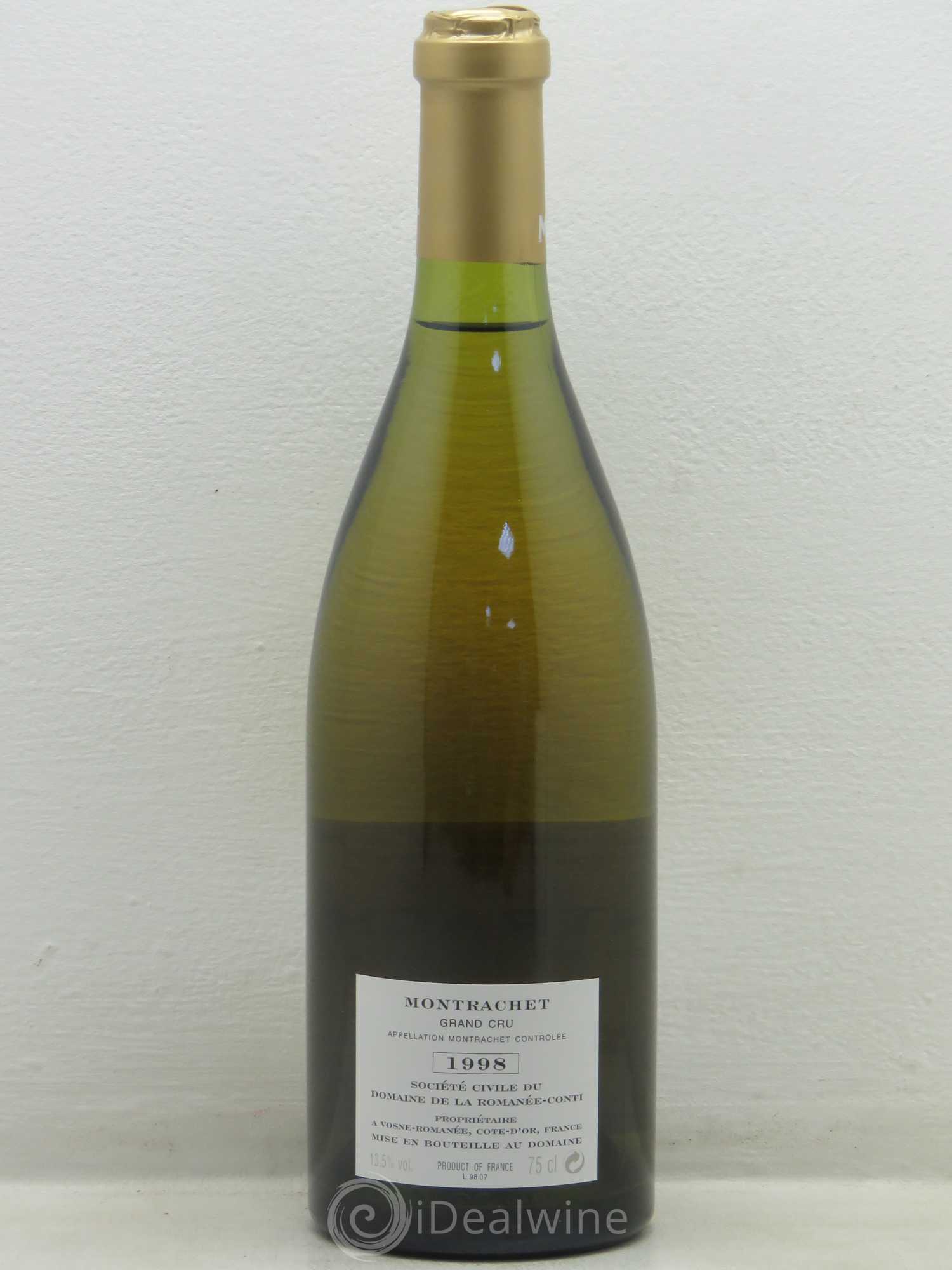 Montrachet Grand Cru Domaine de la Romanée-Conti 1998 - Lot de 1 bouteille - 1