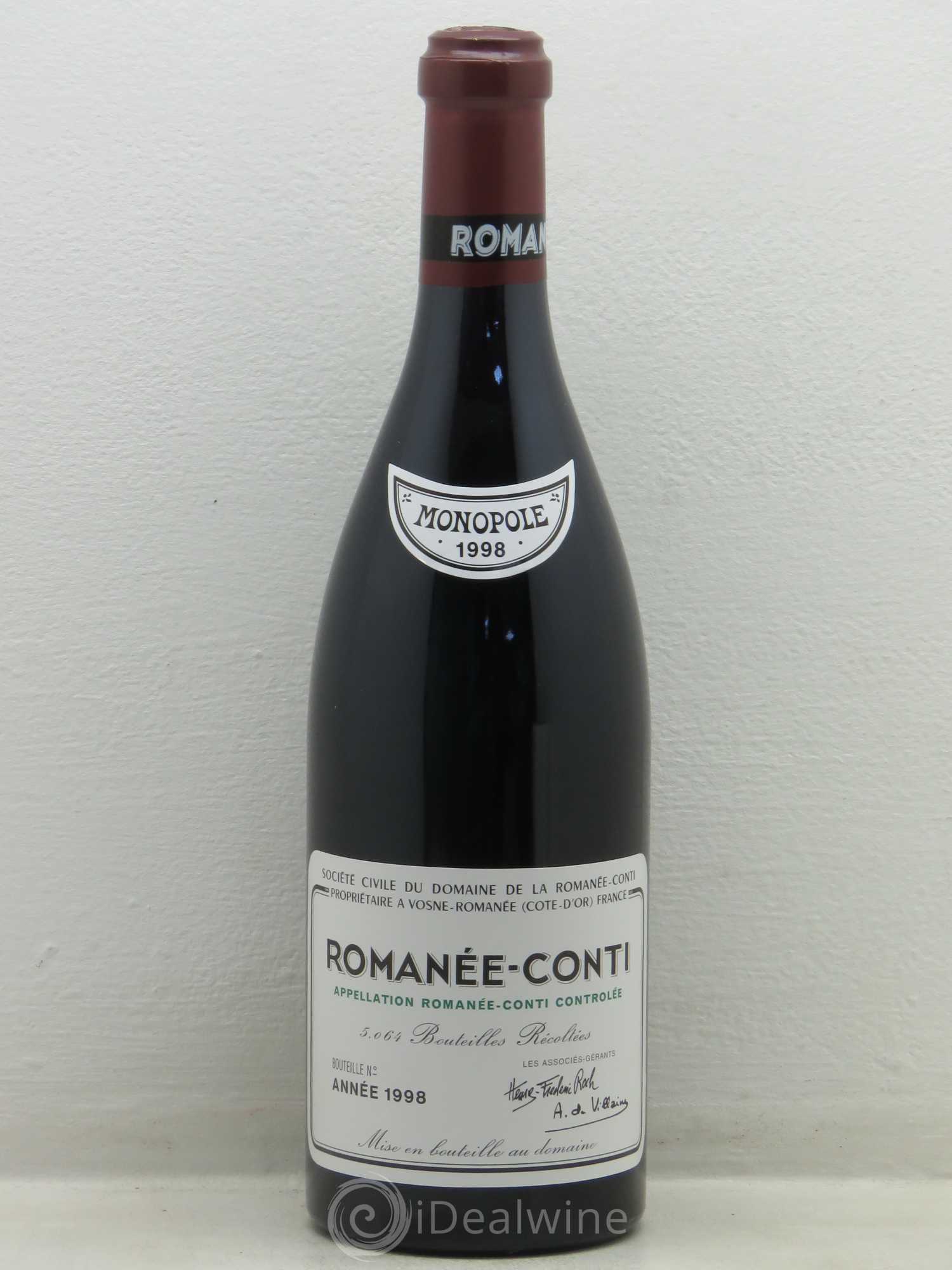 Romanée-Conti Grand Cru Domaine de la Romanée-Conti 1998 - Lot de 1 bouteille - 0