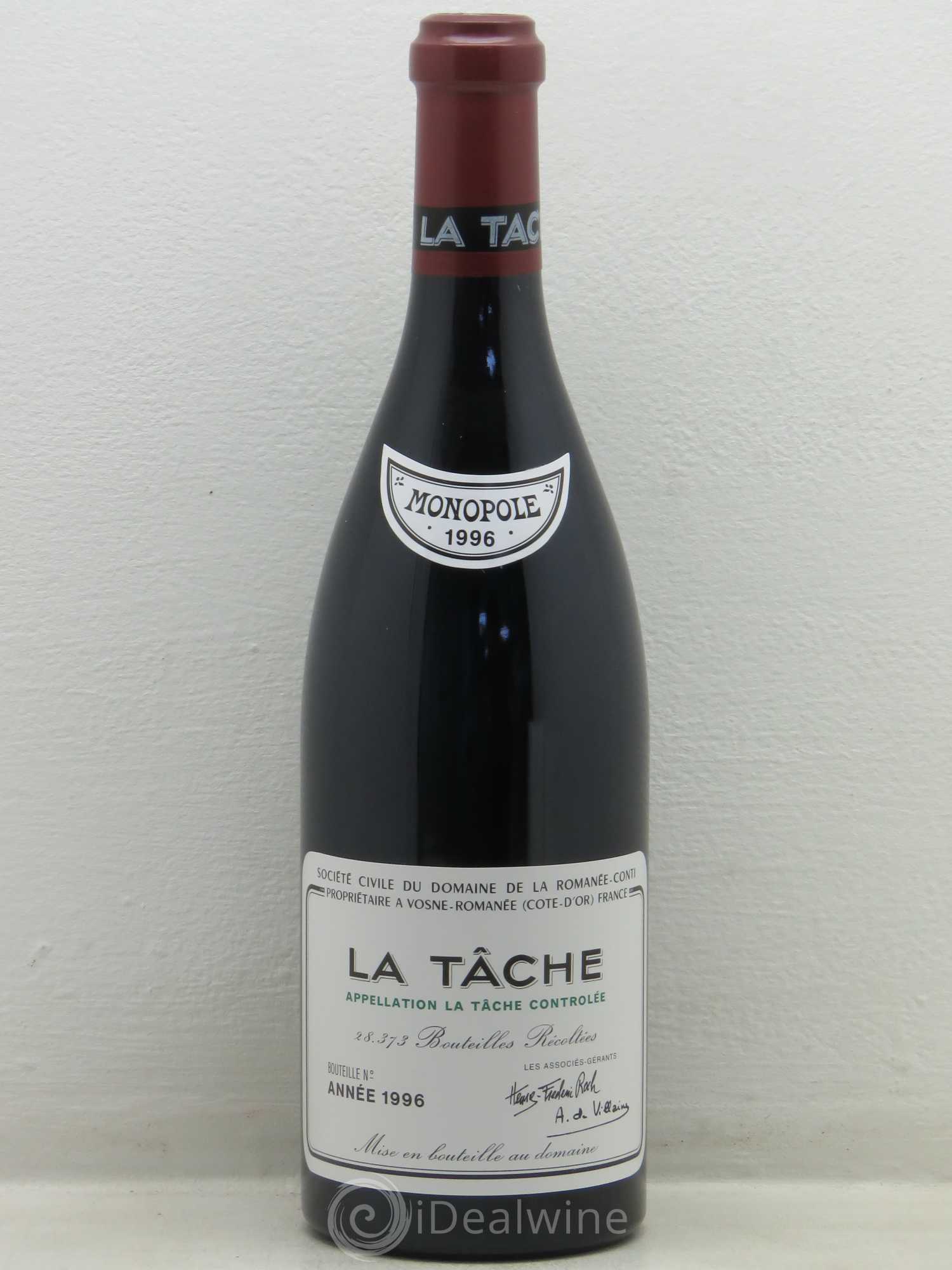 La Tâche Grand Cru Domaine de la Romanée-Conti 1996 - Lot de 1 bouteille - 0