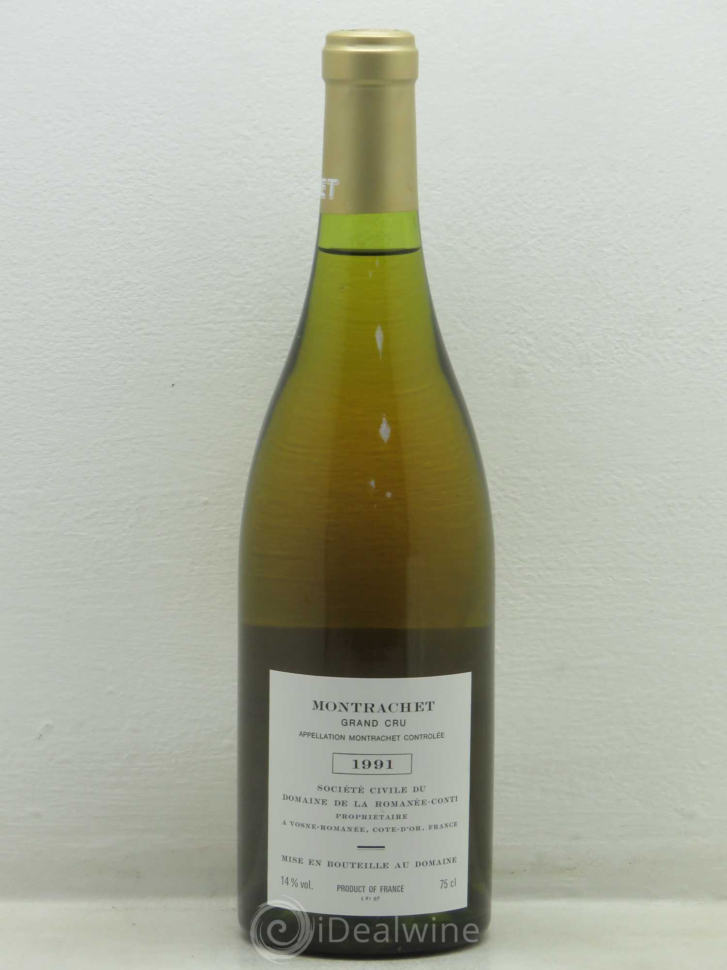 Montrachet Grand Cru Domaine de la Romanée-Conti 1991 - Lot de 1 bouteille - 1