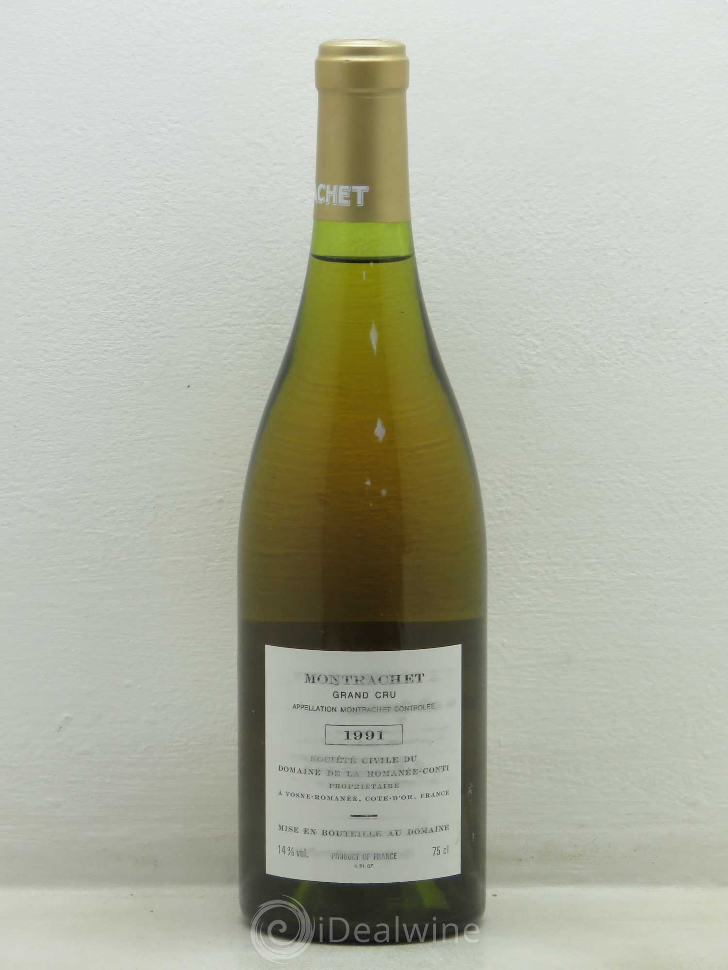 Montrachet Grand Cru Domaine de la Romanée-Conti 1991 - Lot de 1 bouteille - 1