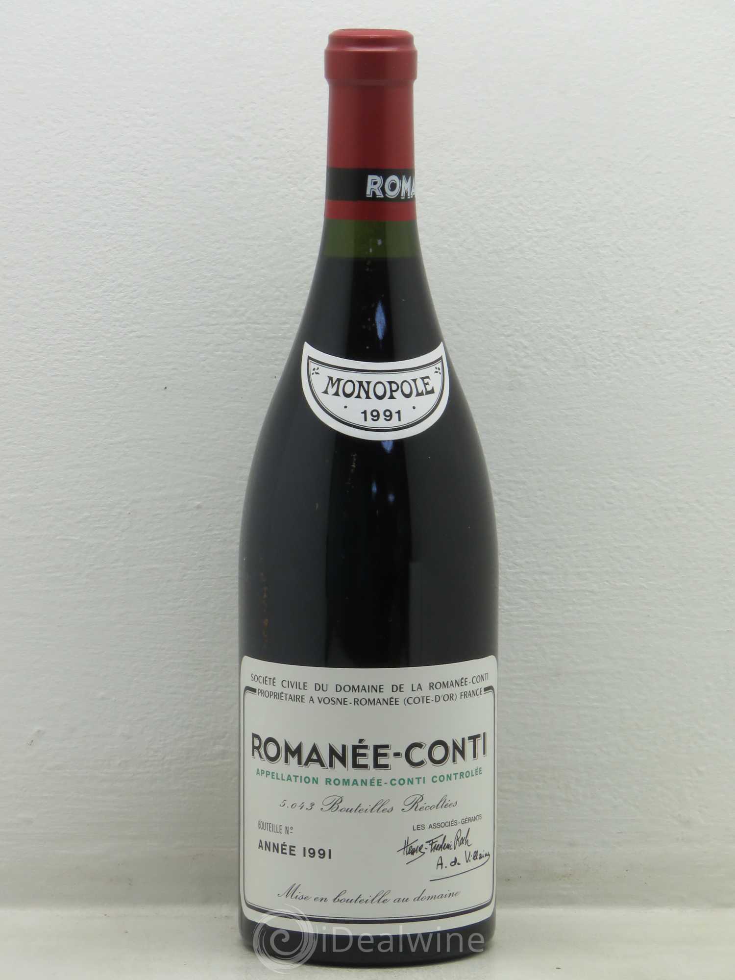 Romanée-Conti Grand Cru Domaine de la Romanée-Conti 1991 - Lot de 1 bouteille - 0