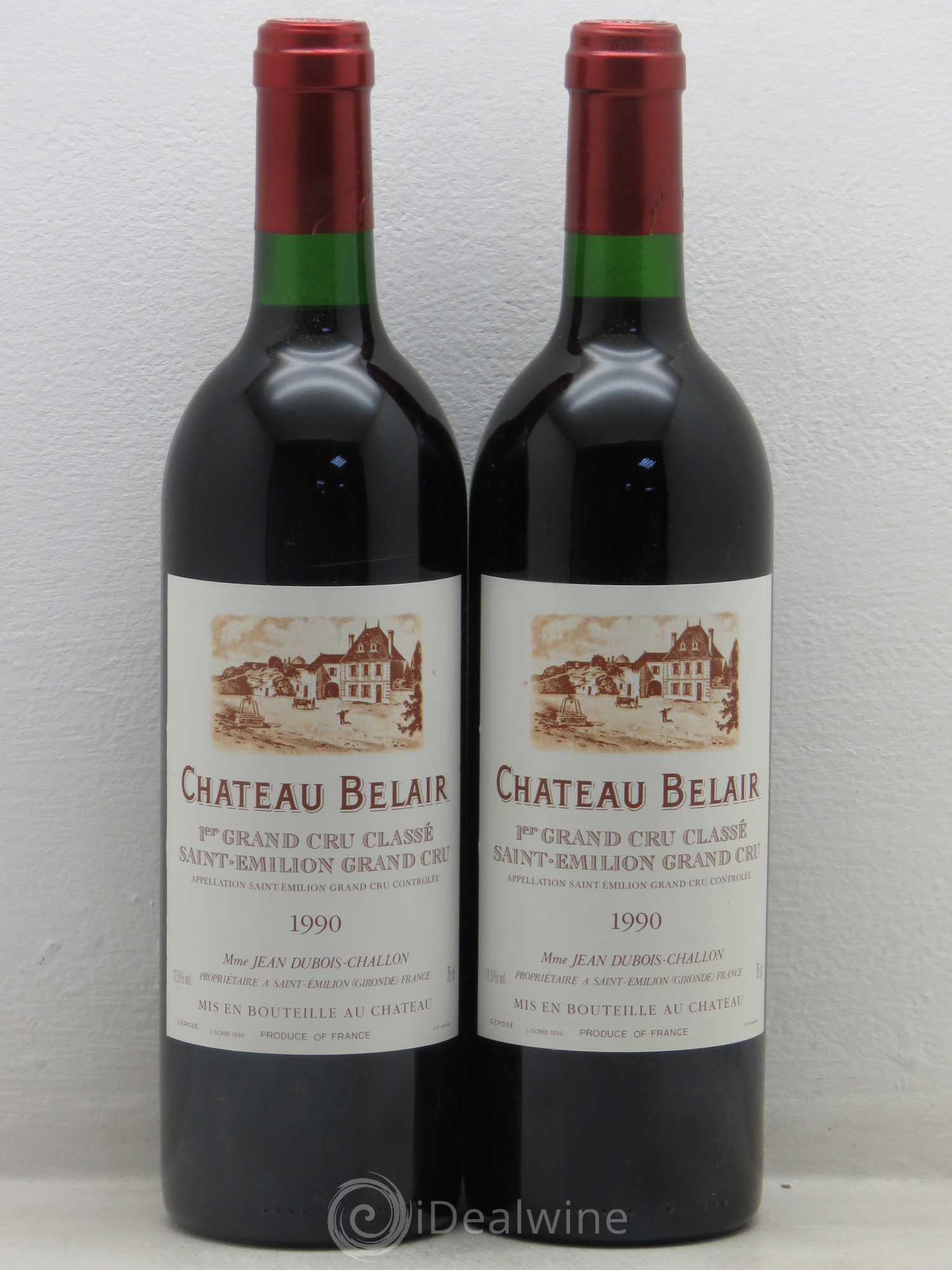 Château Belair (Belair-Monange) 1er Grand Cru Classé B 1990 - Lot de 2 bouteilles - 0