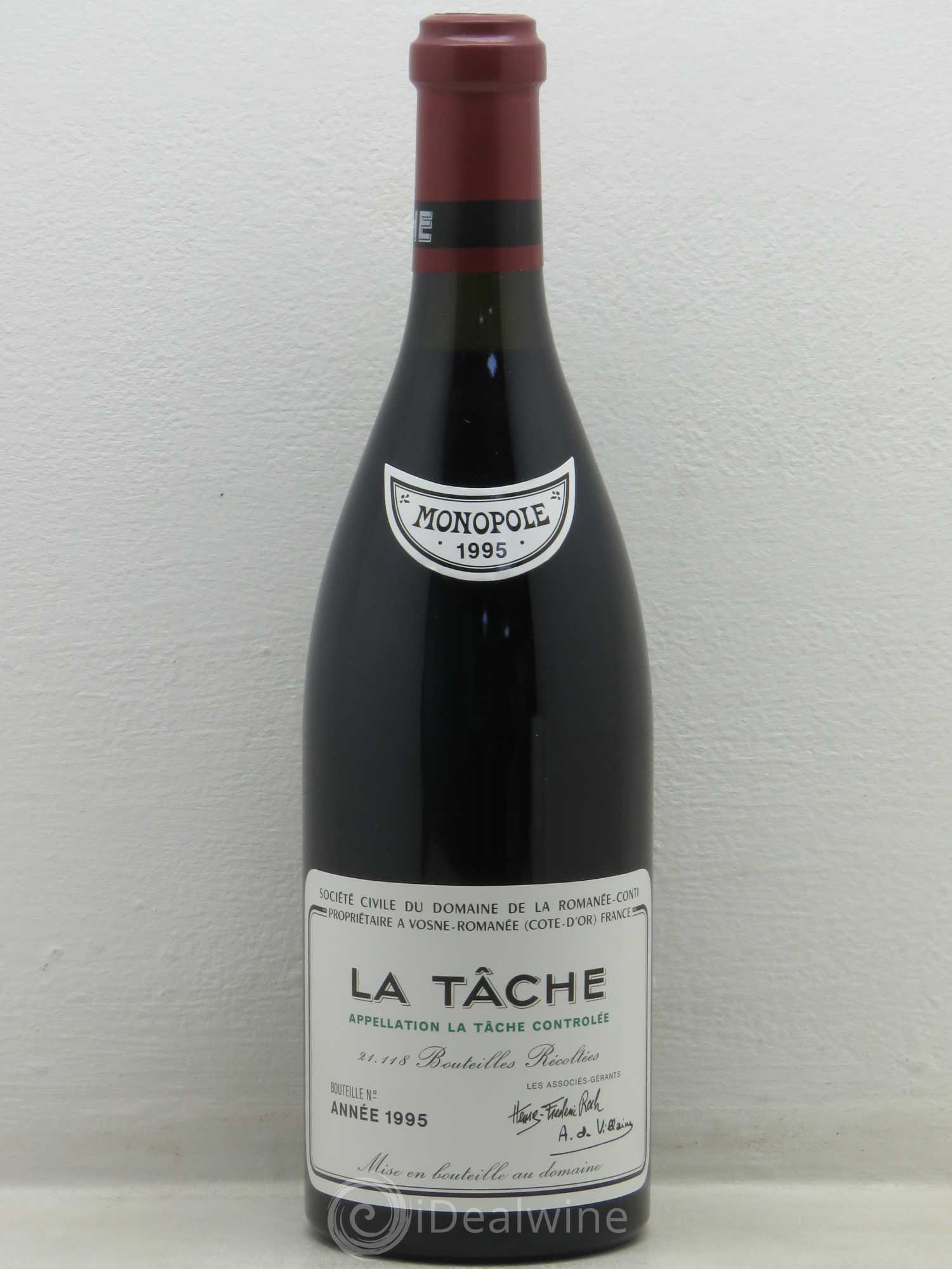 La Tâche Grand Cru Domaine de la Romanée-Conti 1995 - Lot de 1 bouteille - 0