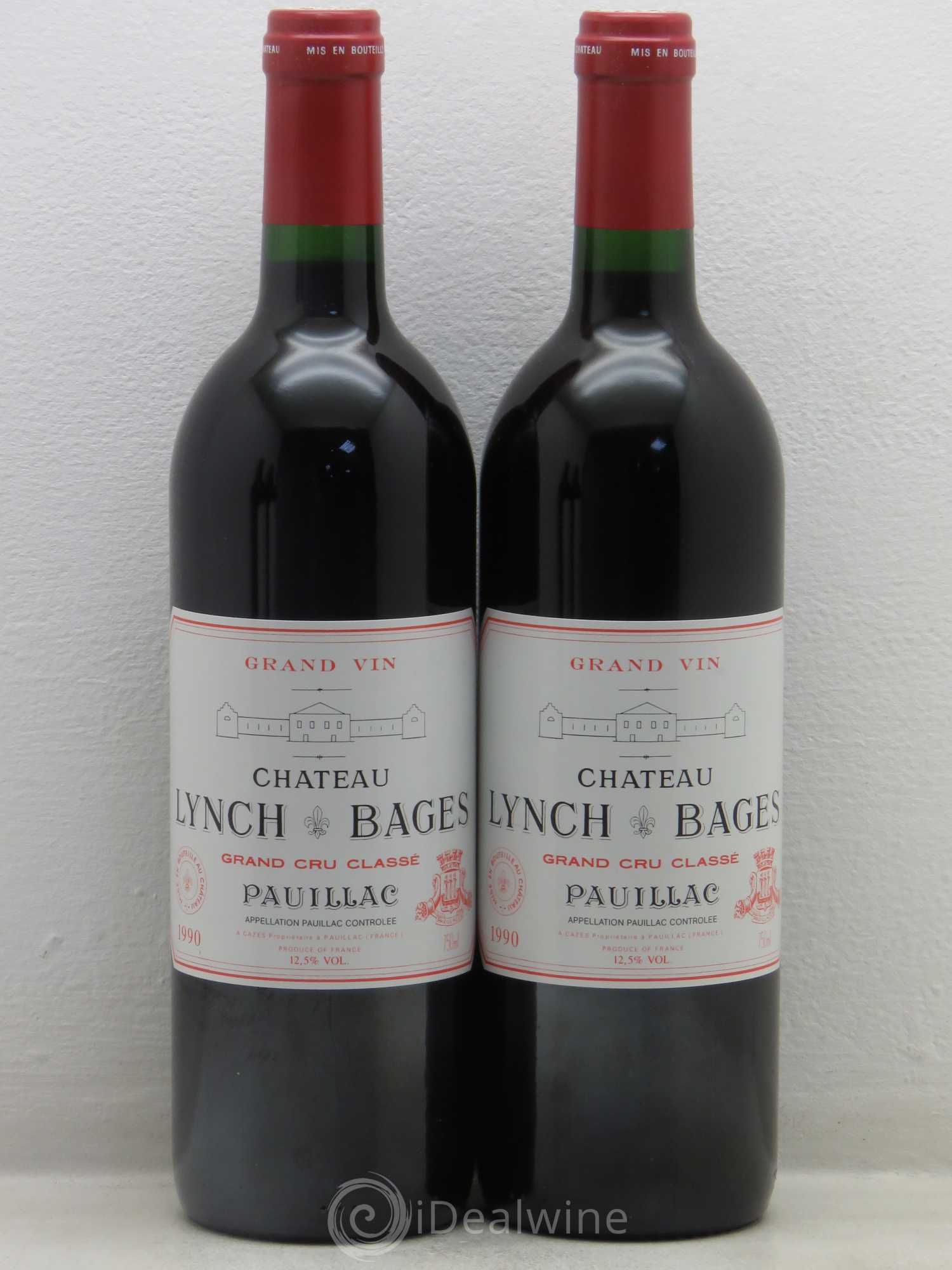 Château Lynch Bages 5ème Grand Cru Classé 1990 - Lot de 4 bouteilles - 1