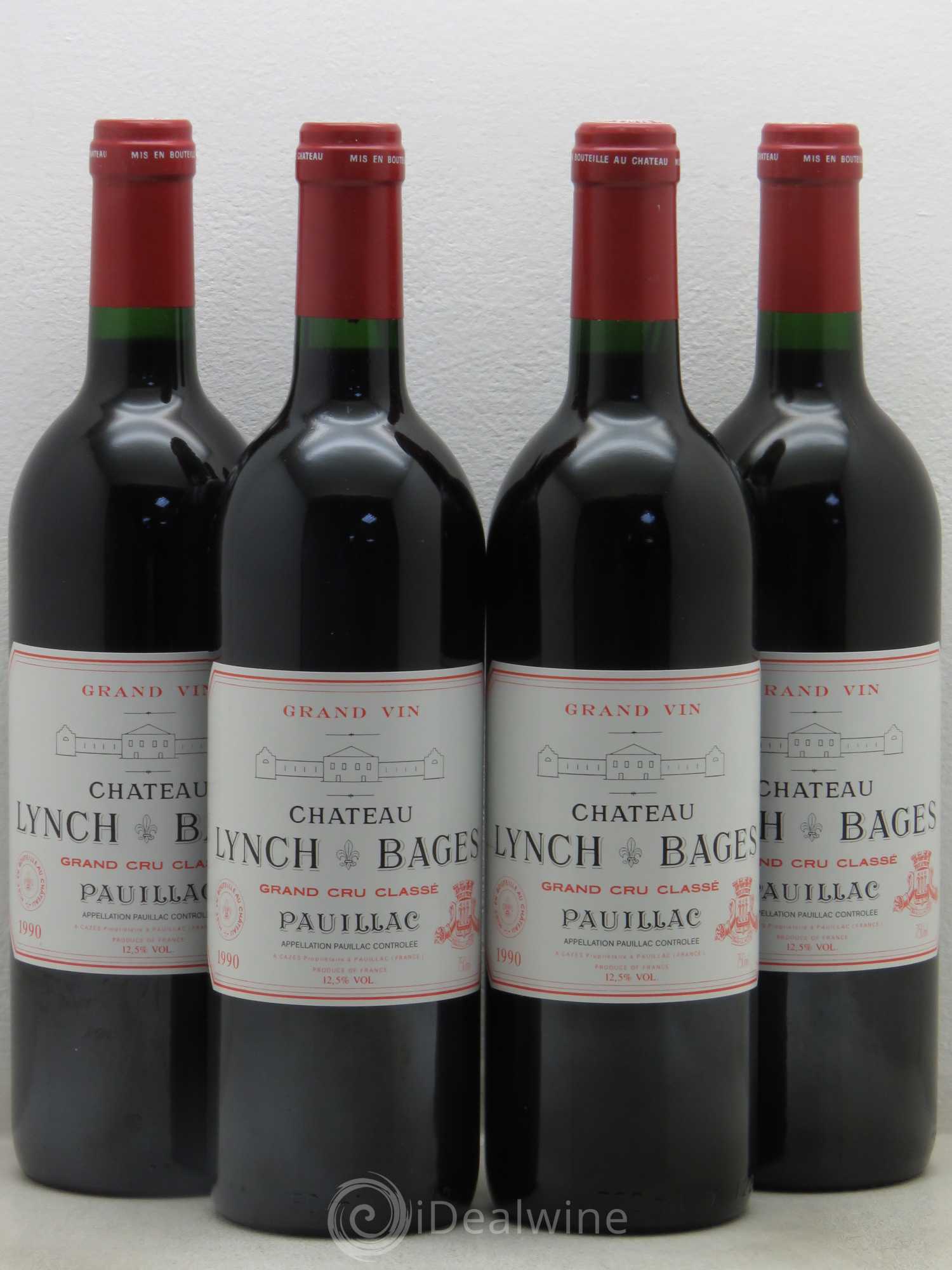 Château Lynch Bages 5ème Grand Cru Classé 1990 - Lot de 4 bouteilles - 0