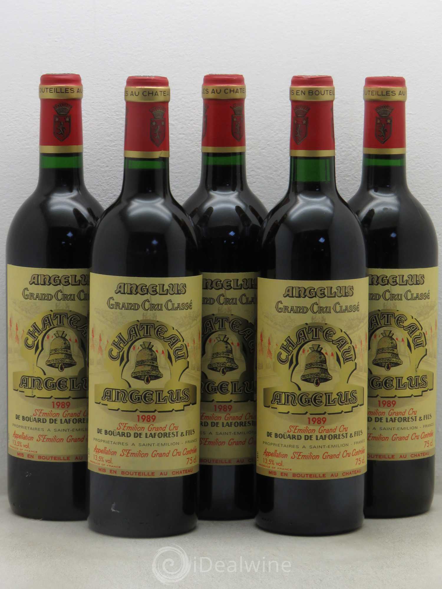Château Angélus 1er Grand Cru Classé A 1989 - Lot de 5 bouteilles - 0