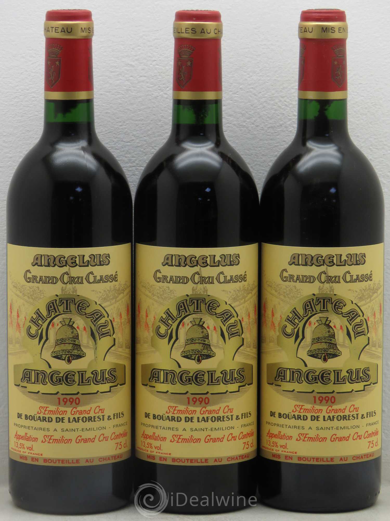 Château Angélus 1er Grand Cru Classé A 1990 - Lot de 3 bouteilles - 0