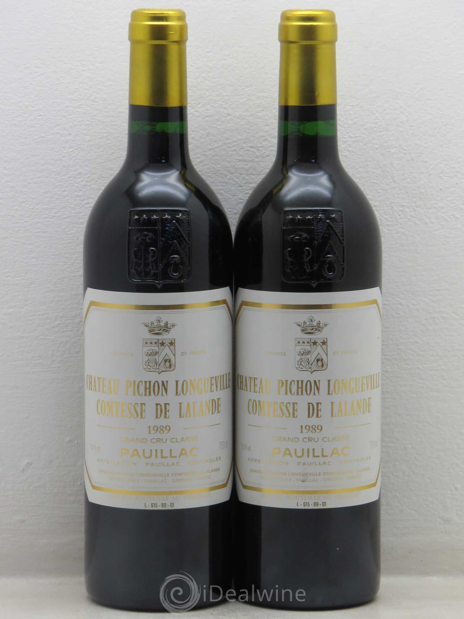Château Pichon Longueville Comtesse de Lalande 2ème Grand Cru Classé 1989 - Lot de 2 bouteilles - 0