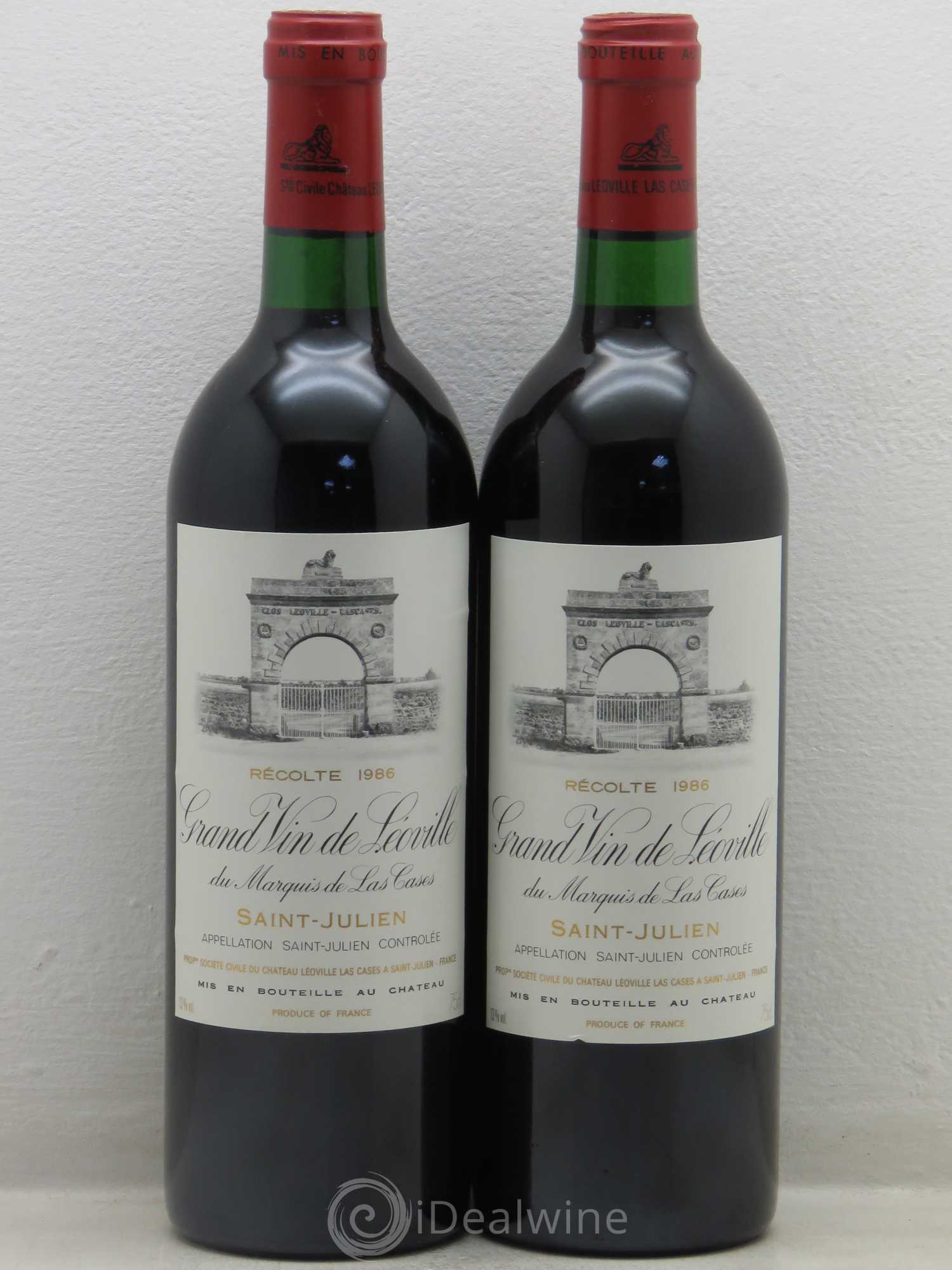 Château Léoville Las Cases 2ème Grand Cru Classé 1986 - Lot de 2 bouteilles - 0