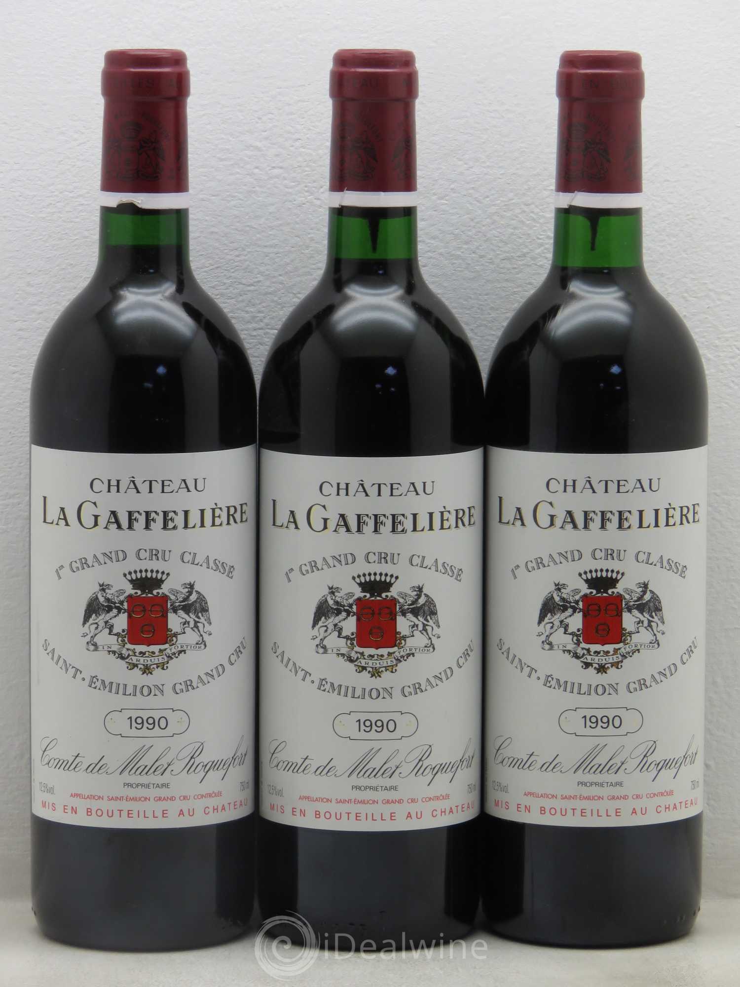 Château la Gaffelière 1er Grand Cru Classé B 1990 - Lot de 3 bouteilles - 0