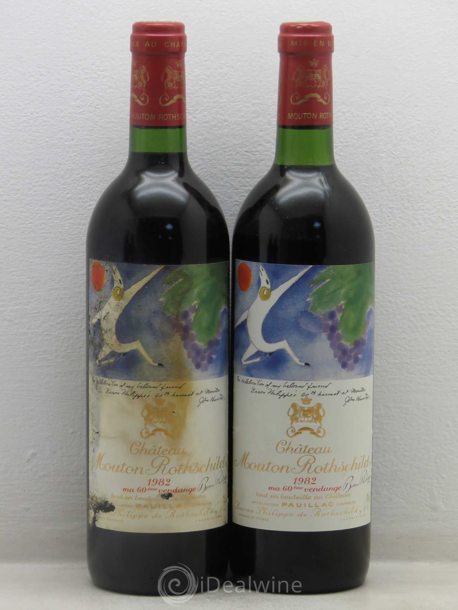 Château Mouton Rothschild 1er Grand Cru Classé 1982 - Lot de 4 bouteilles - 1