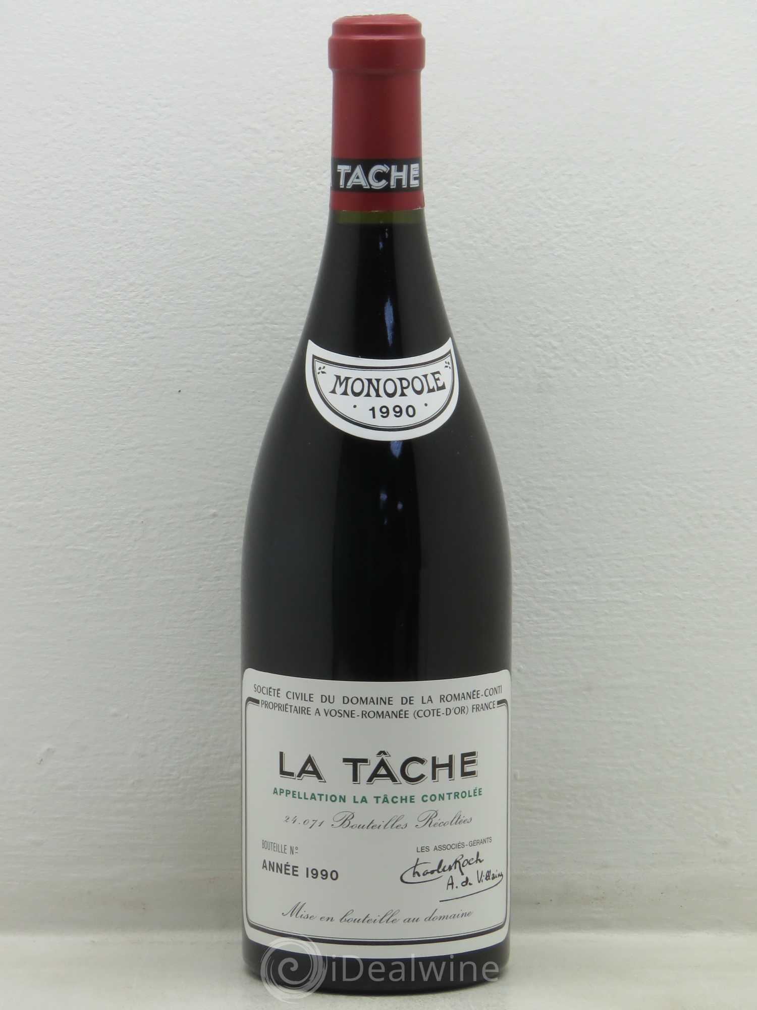 La Tâche Grand Cru Domaine de la Romanée-Conti 1990 - Posten von 1 Flasche - 0