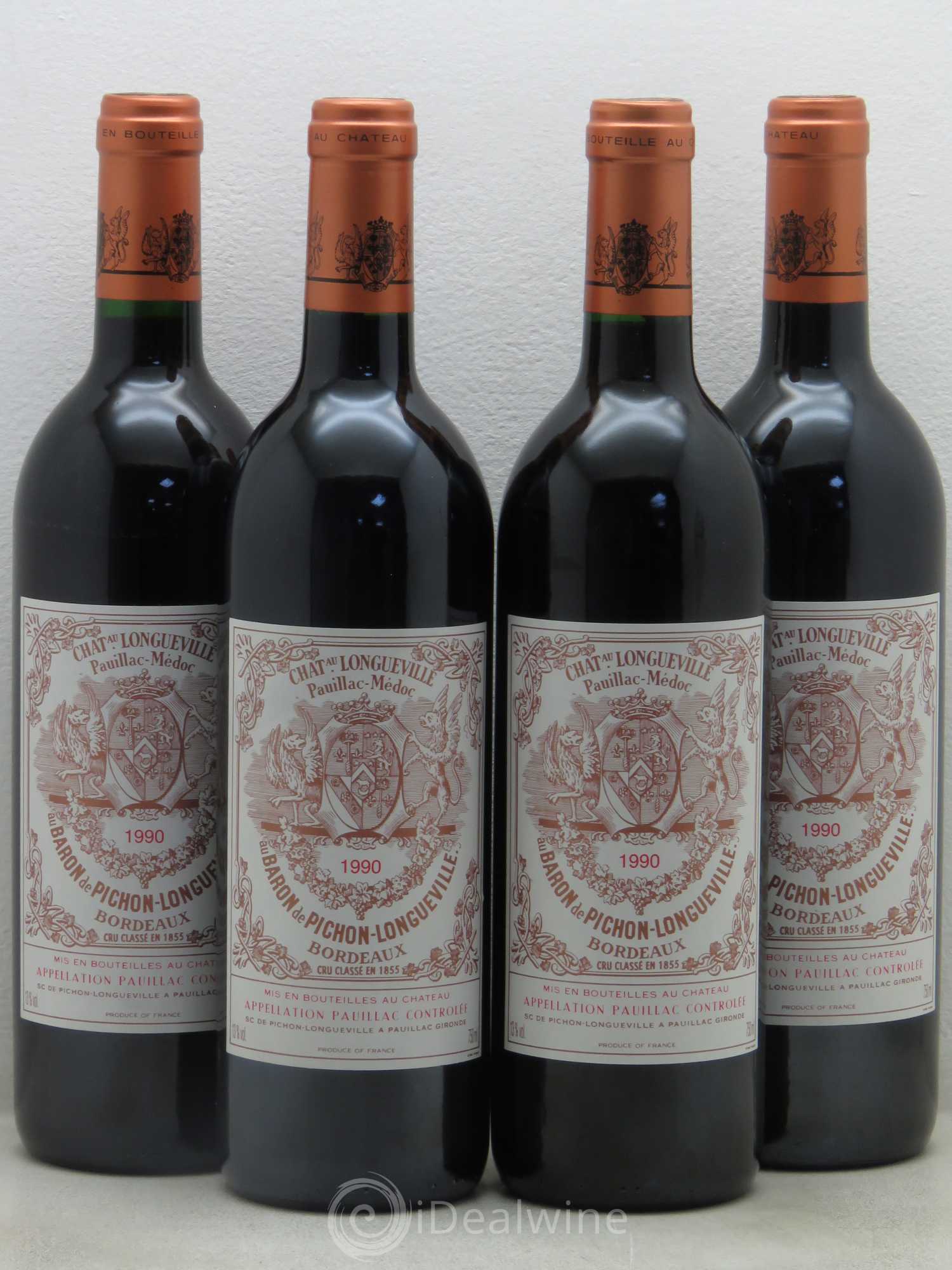 Pichon Longueville Baron 2ème Grand Cru Classé 1990 - Lot de 4 bouteilles - 0