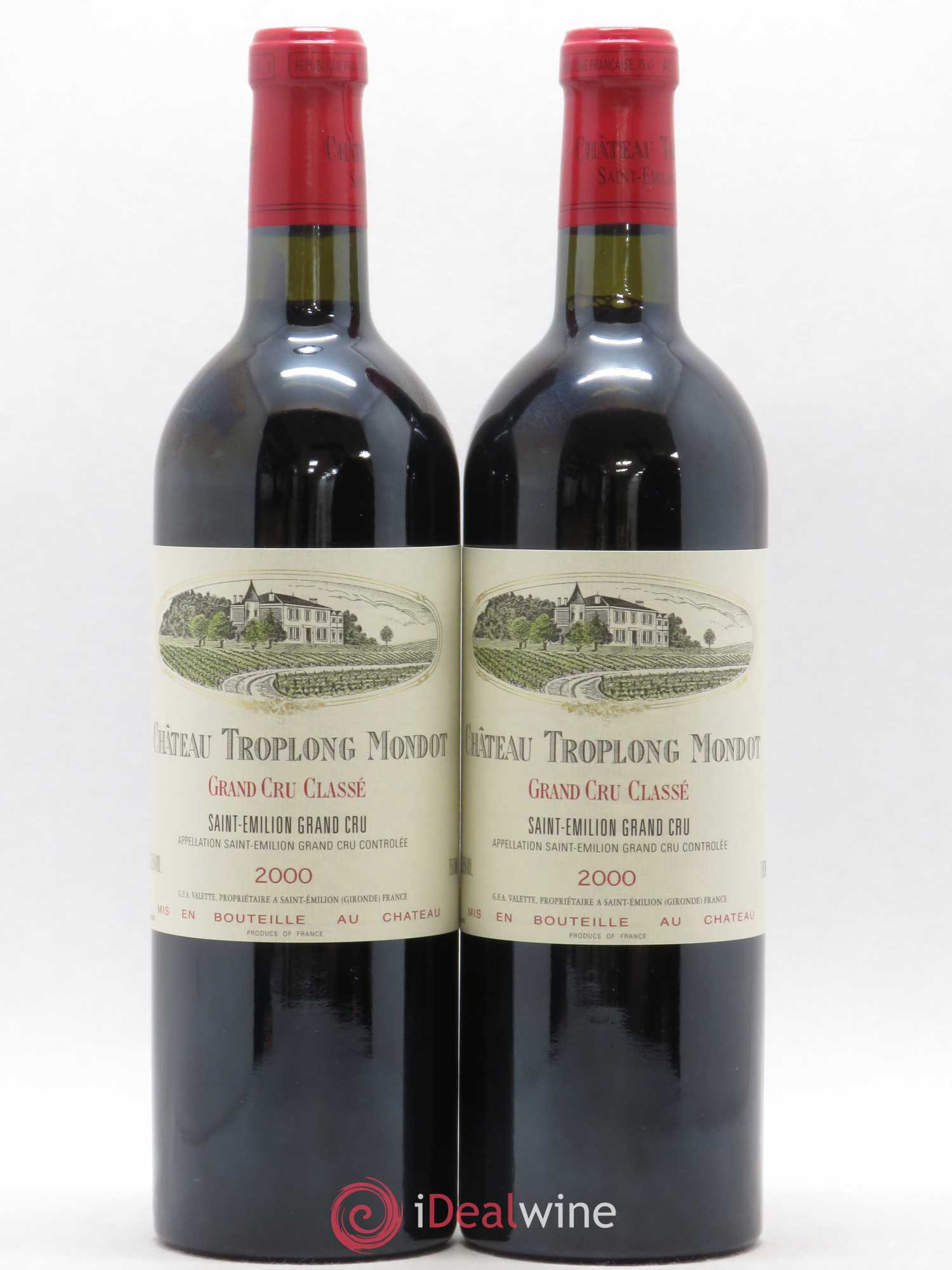 Château Troplong Mondot 1er Grand Cru Classé B 2000 - Lot de 2 bouteilles - 0