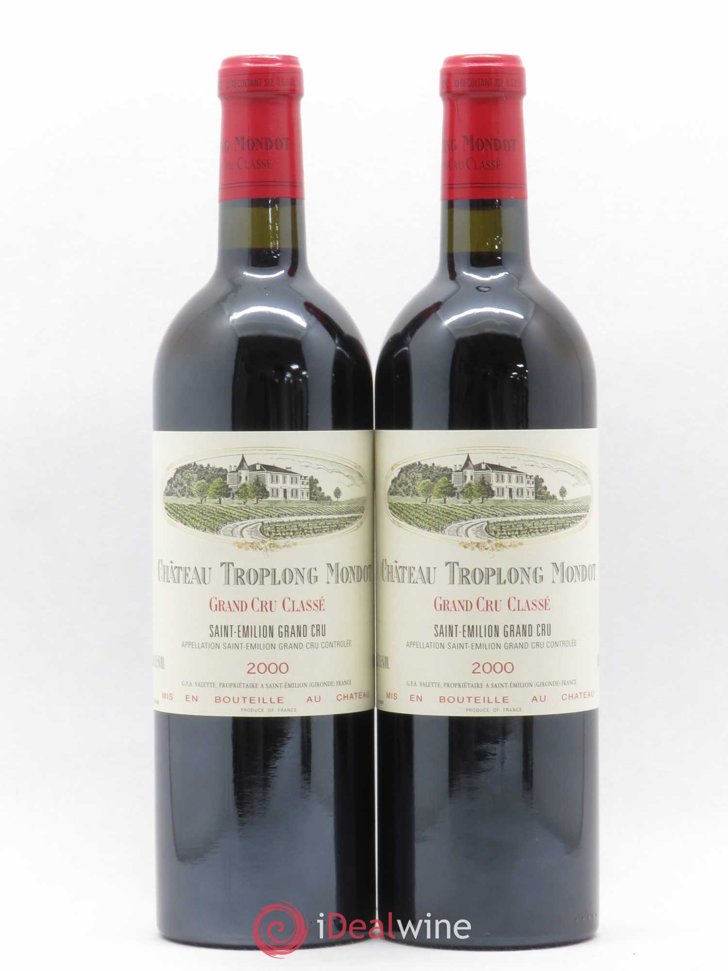 Château Troplong Mondot 1er Grand Cru Classé B 2000 - Lot de 2 bouteilles - 0