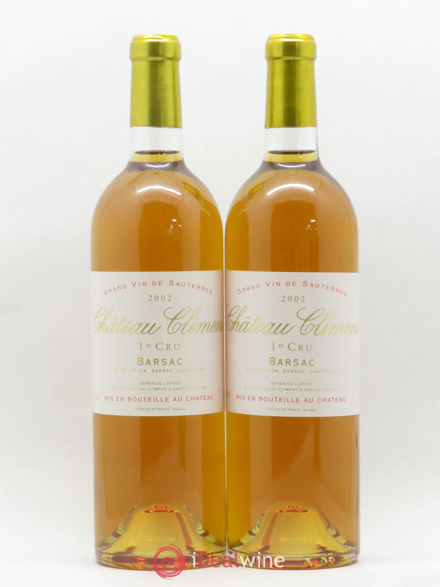 Château Climens 1er Grand Cru Classé 2002 - Lotto di 2 bottiglie - 0