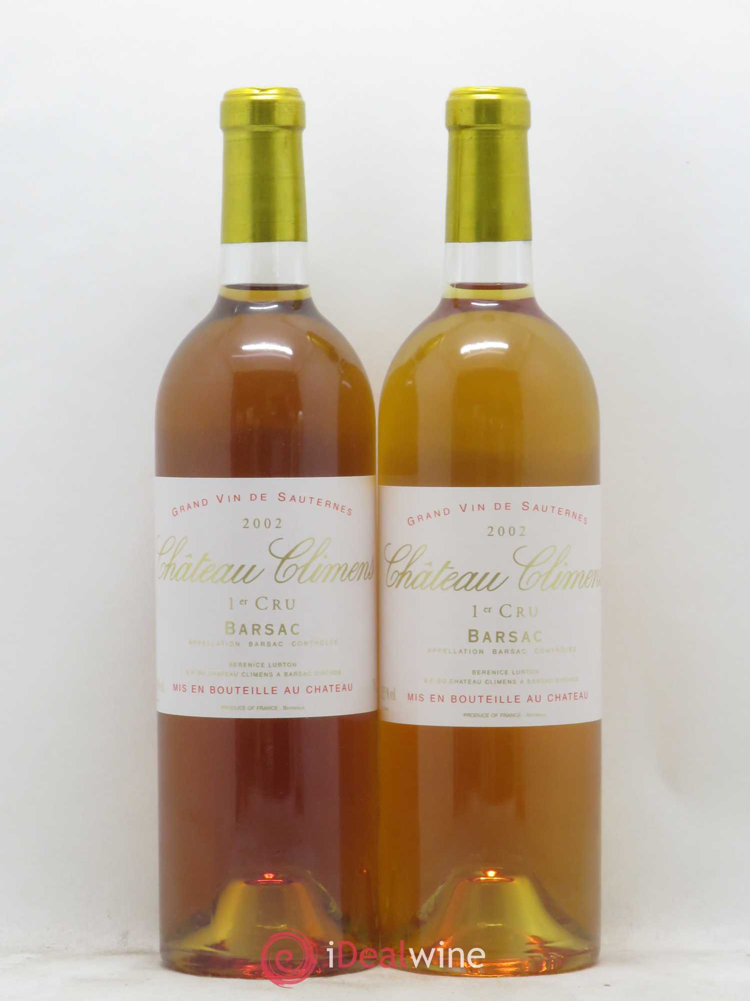 Château Climens 1er Grand Cru Classé 2002 - Lotto di 2 bottiglie - 0