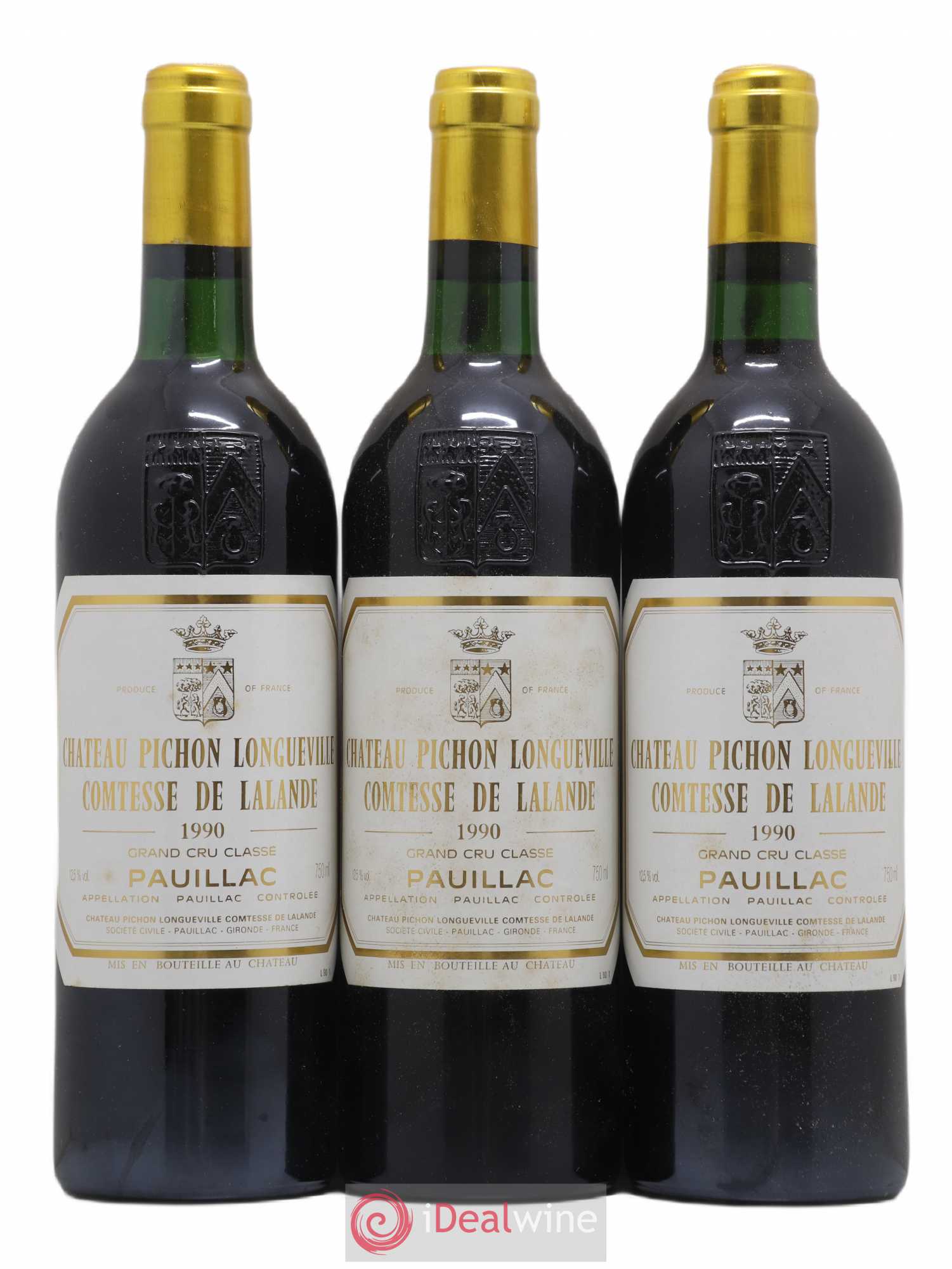 Château Pichon Longueville Comtesse de Lalande 2ème Grand Cru Classé 1990 - Lot de 3 bouteilles - 0