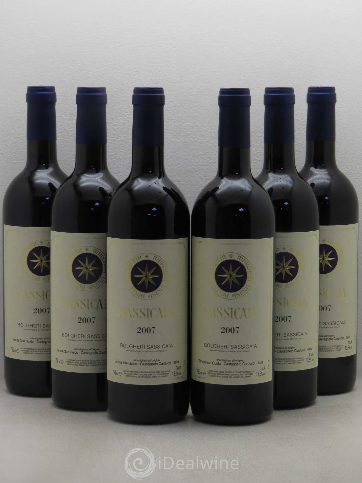 Bolgheri DOC Sassicaia Tenuta San Guido 2007 - Lot de 6 bouteilles - 0