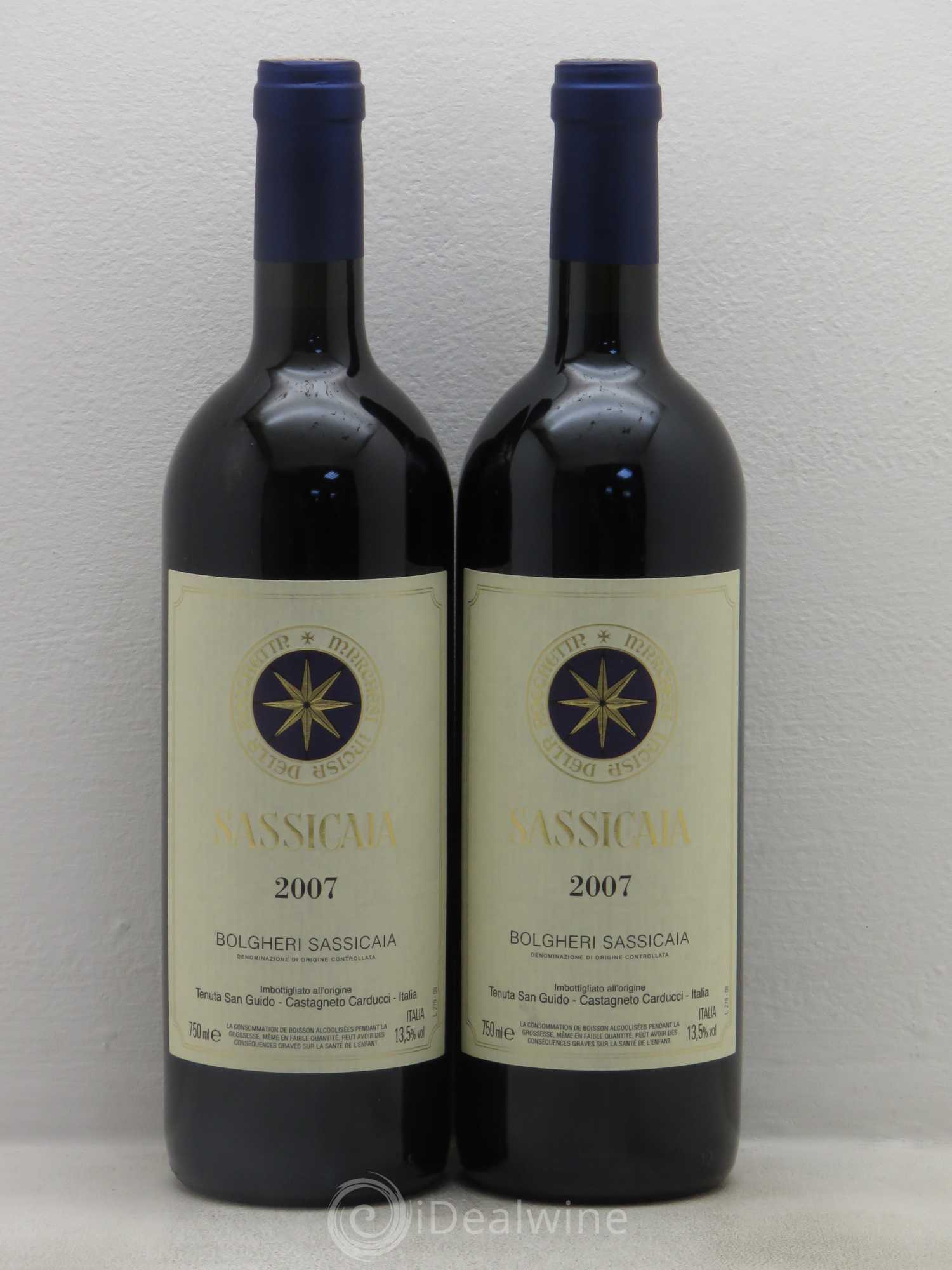 Bolgheri DOC Sassicaia Tenuta San Guido 2007 - Lot de 2 bouteilles - 0