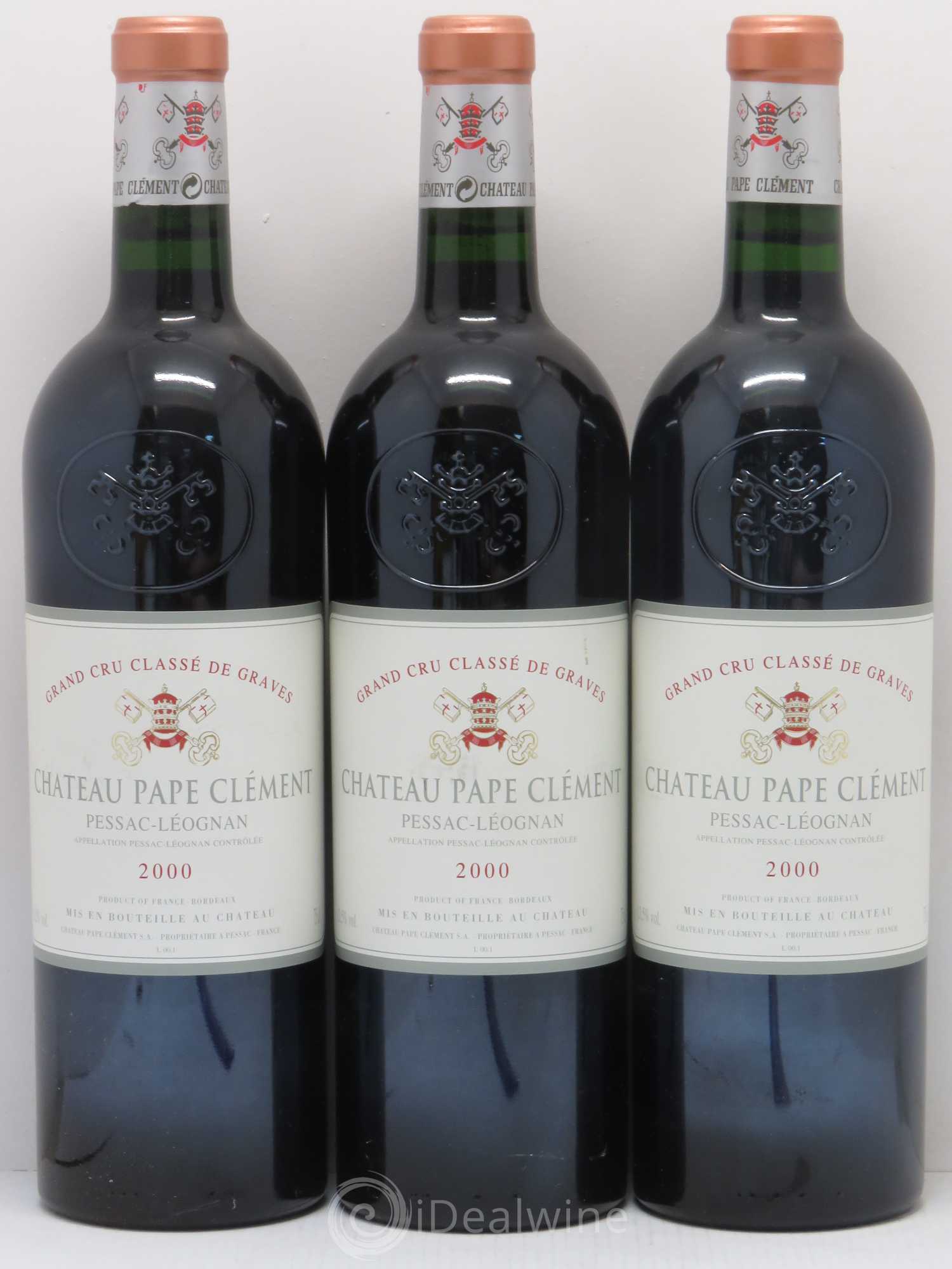 Château Pape Clément Cru Classé de Graves 2000 - Lot de 3 bouteilles - 0