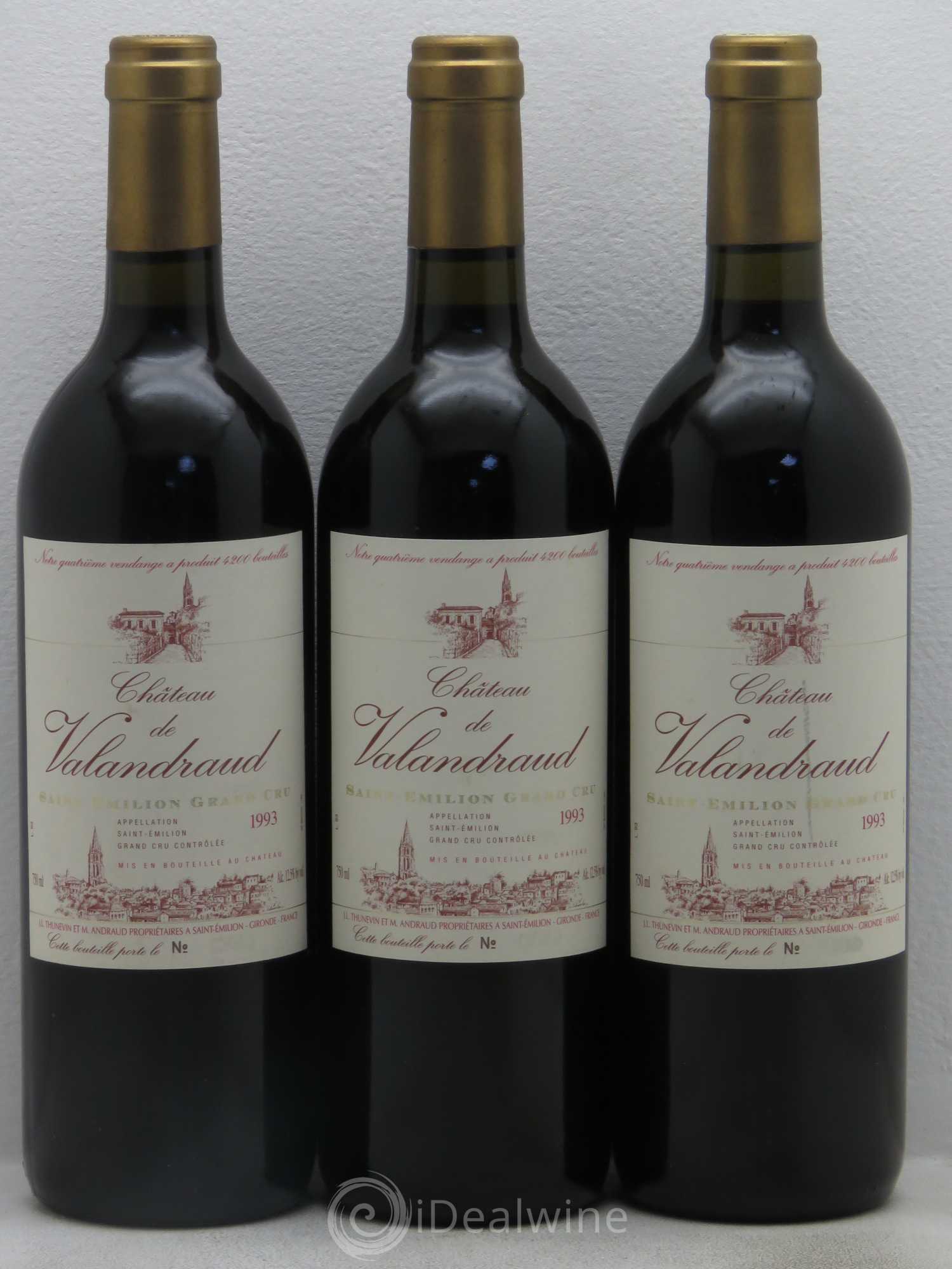 Château de Valandraud 1993 - Lot de 3 bouteilles - 0