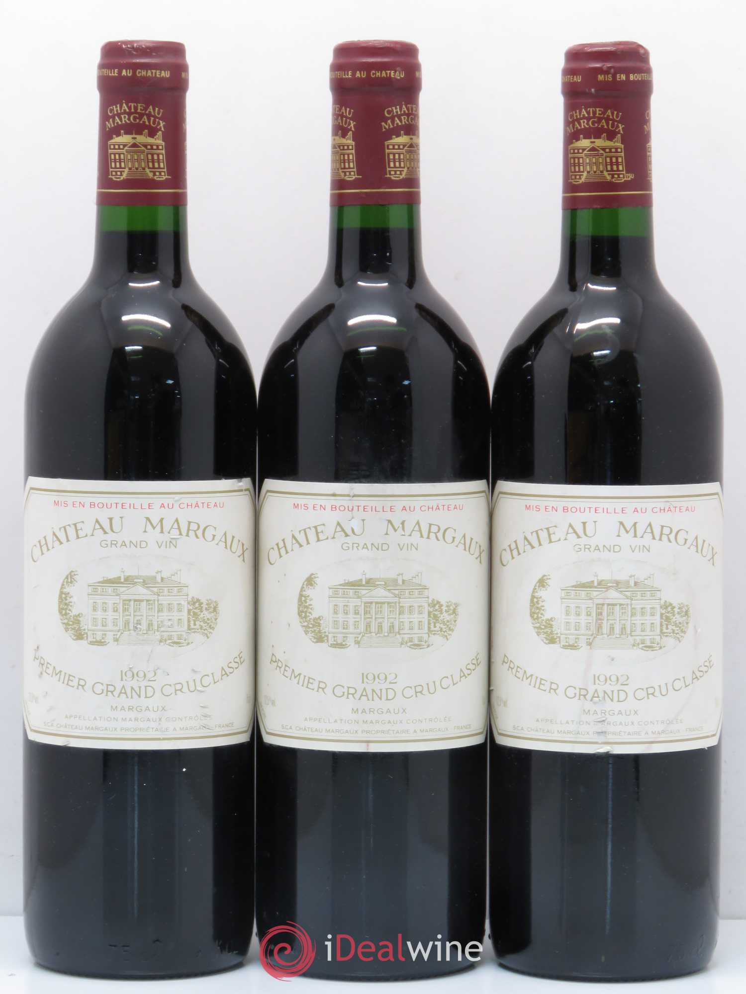 Château Margaux 1er Grand Cru Classé 1992 - Lot de 3 bouteilles - 0