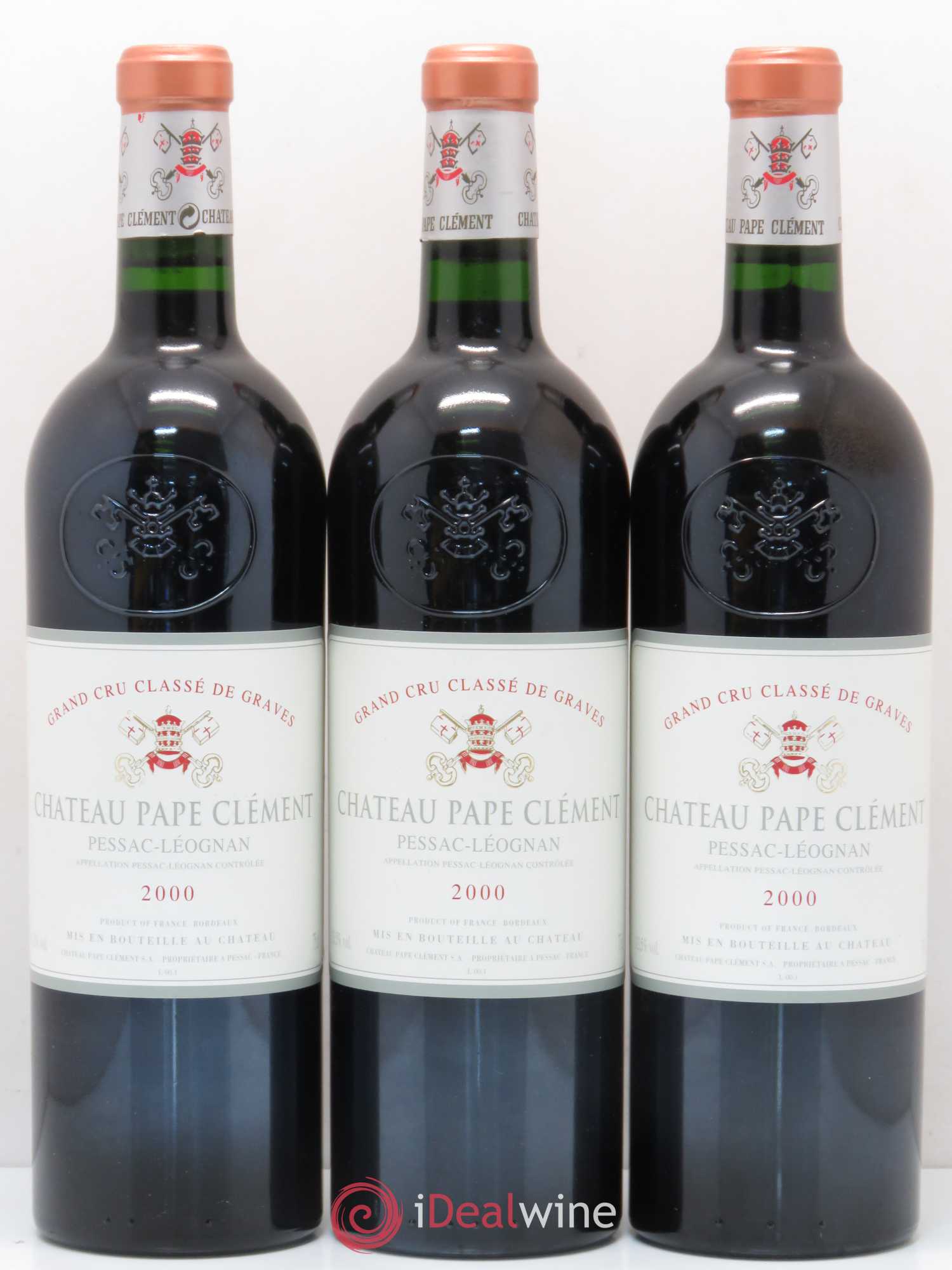Château Pape Clément Cru Classé de Graves 2000 - Lot de 3 bouteilles - 0