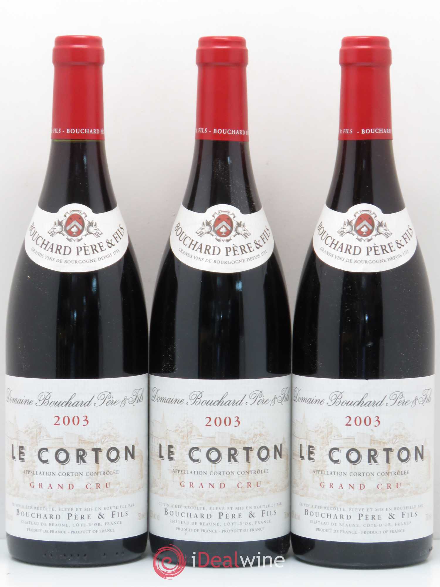 Corton Grand Cru Le Corton Bouchard Père & Fils 2003 - Lot de 3 bouteilles - 0