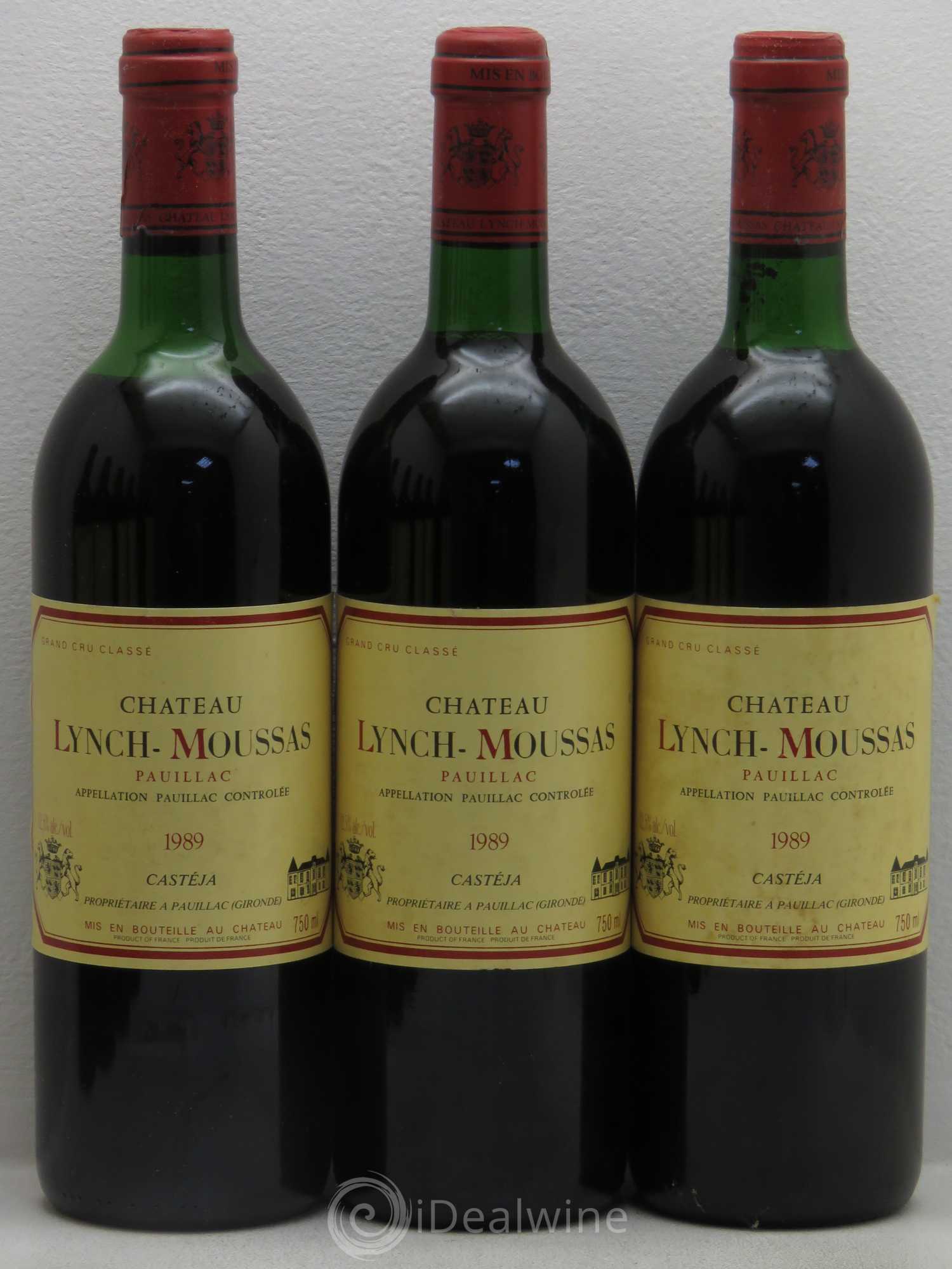 Château Lynch Moussas 5ème Grand Cru Classé (sans prix de réserve) 1989 - Lot de 9 bouteilles - 1