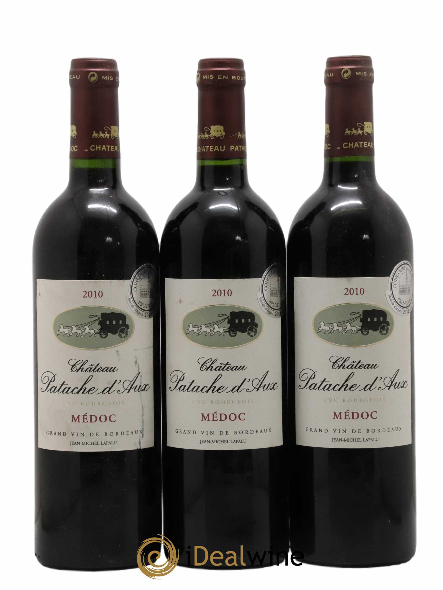 Château Patache d'Aux Cru Bourgeois 2010 - Lot de 3 bouteilles - 0