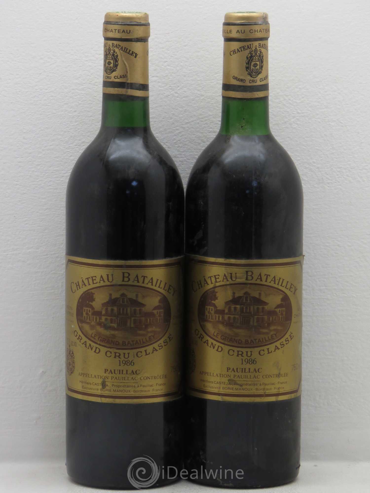 Château Batailley 5ème Grand Cru Classé 1986 - Lot de 2 bouteilles - 0