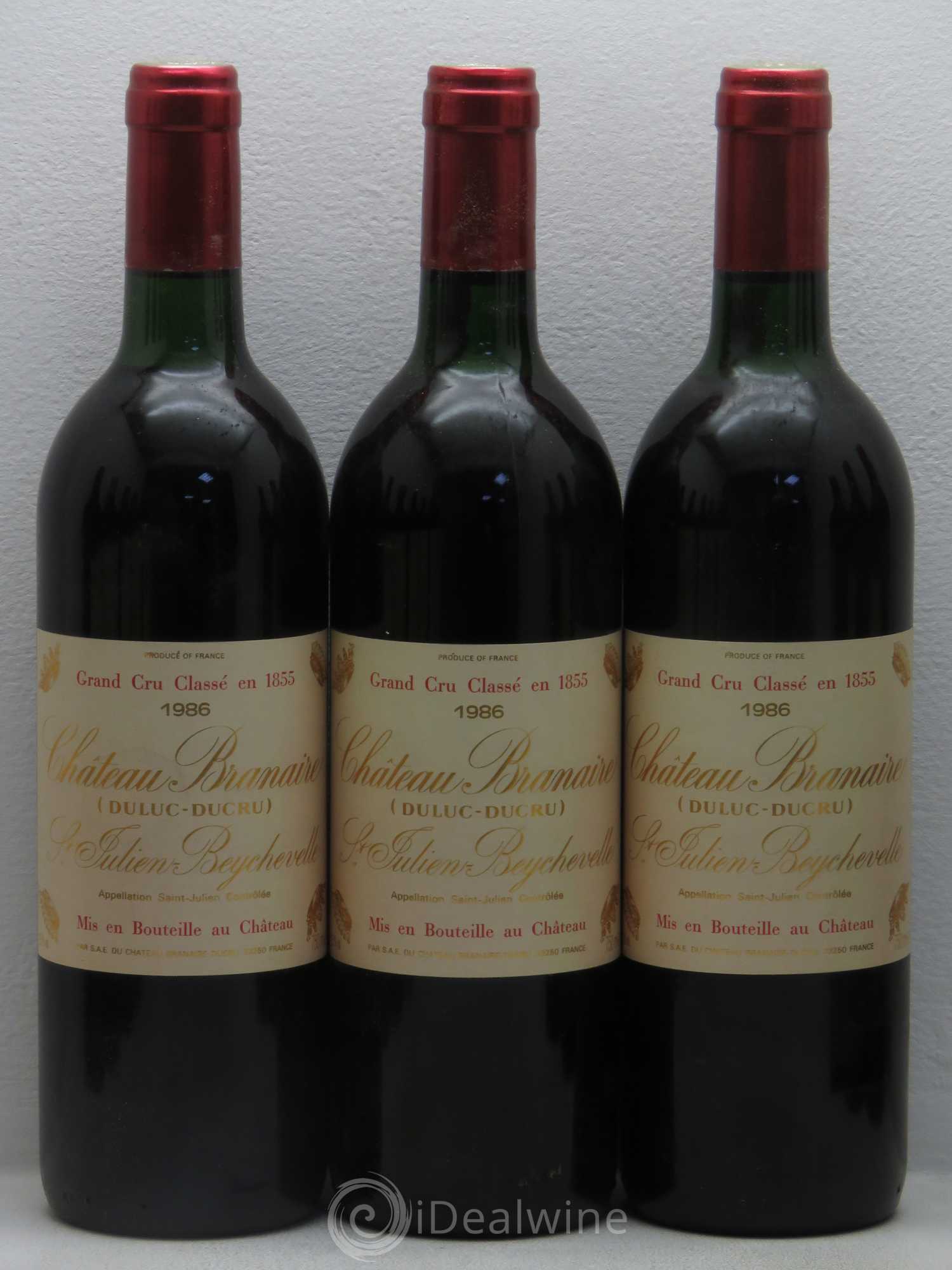 Château Branaire Ducru 4ème Grand Cru Classé 1986 - Lot de 12 bouteilles - 1