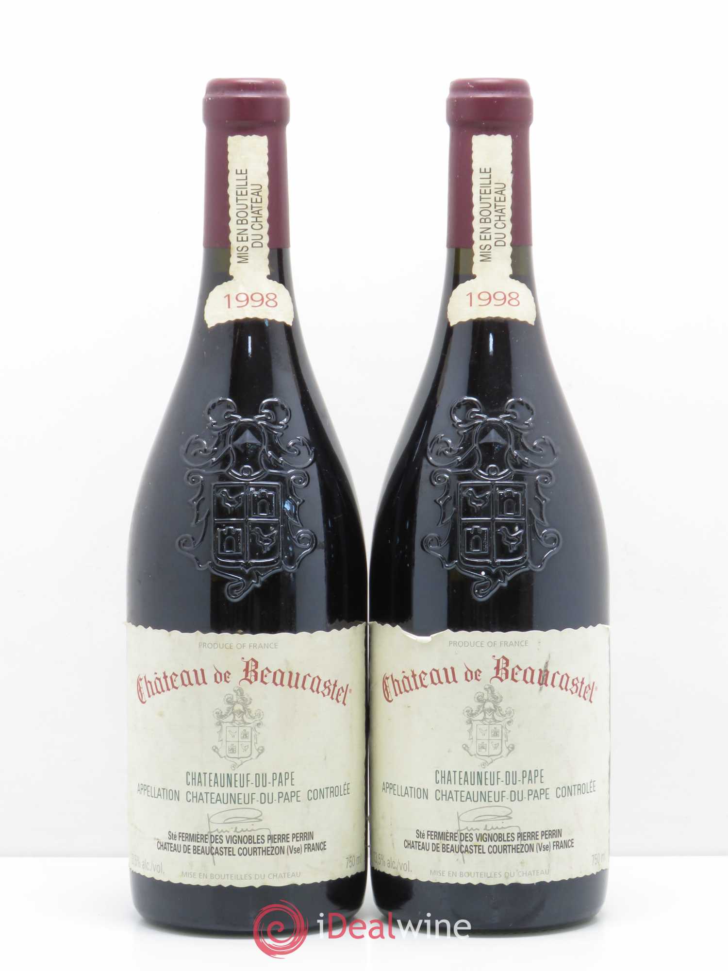 Châteauneuf-du-Pape Château de Beaucastel Famille Perrin 1998 - Lot de 2 bouteilles - 0