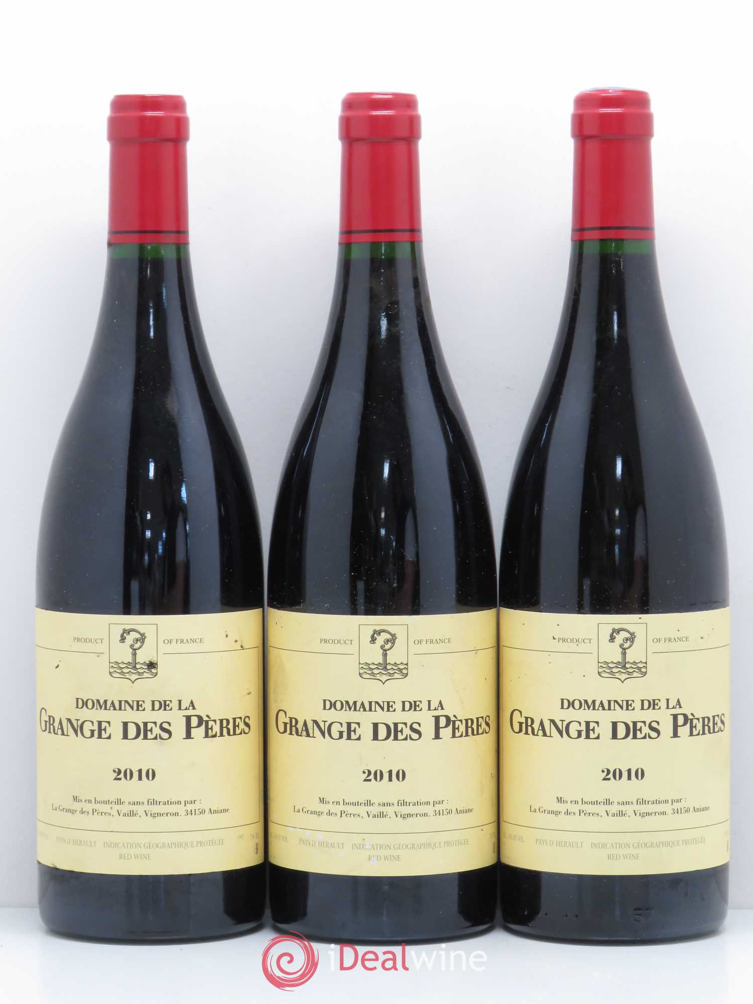 Pays d'Hérault Grange des Pères Laurent Vaillé 2010 - Lot de 3 bouteilles - 0