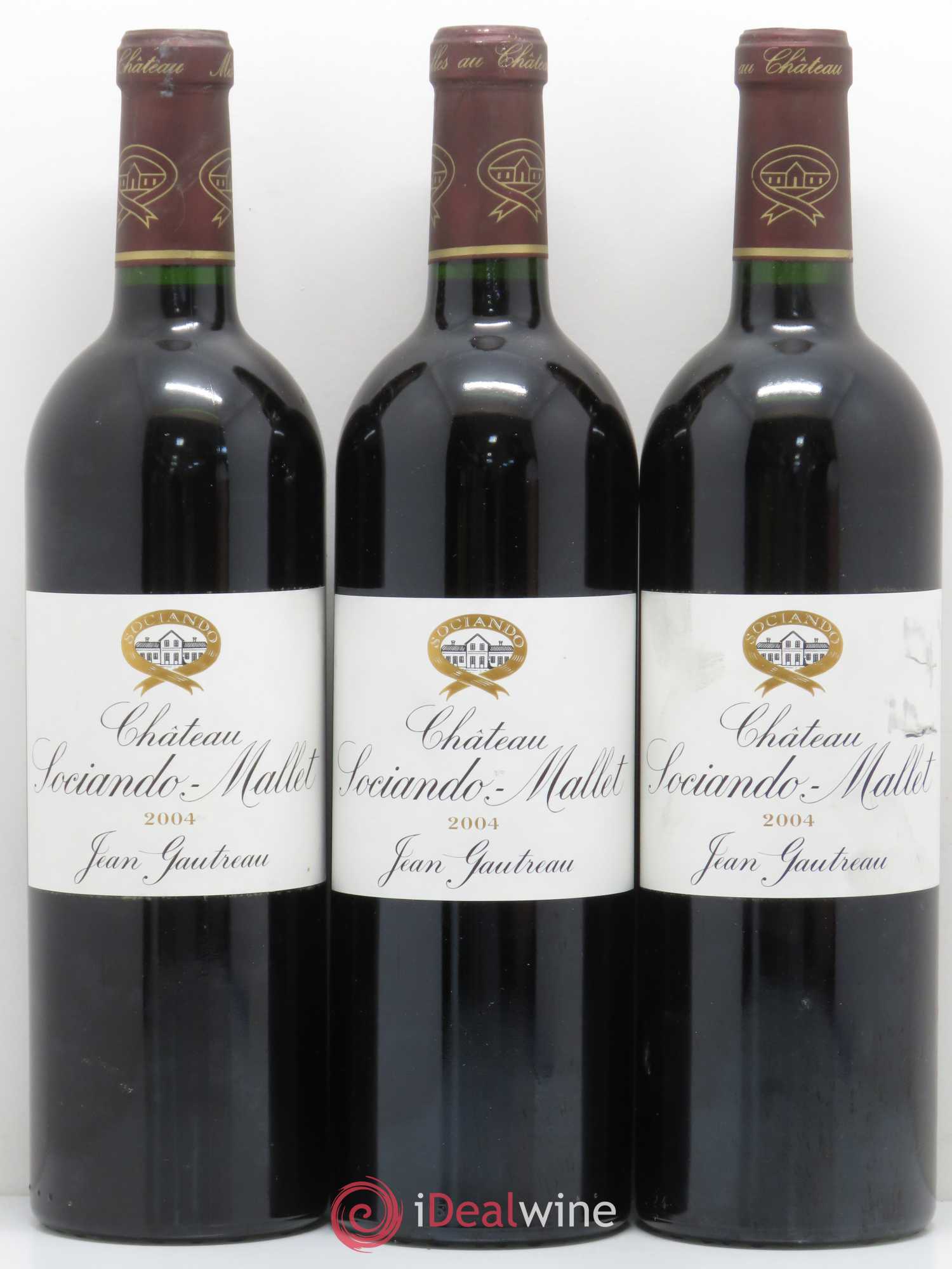 Château Sociando Mallet 2004 - Lot de 3 bouteilles - 0