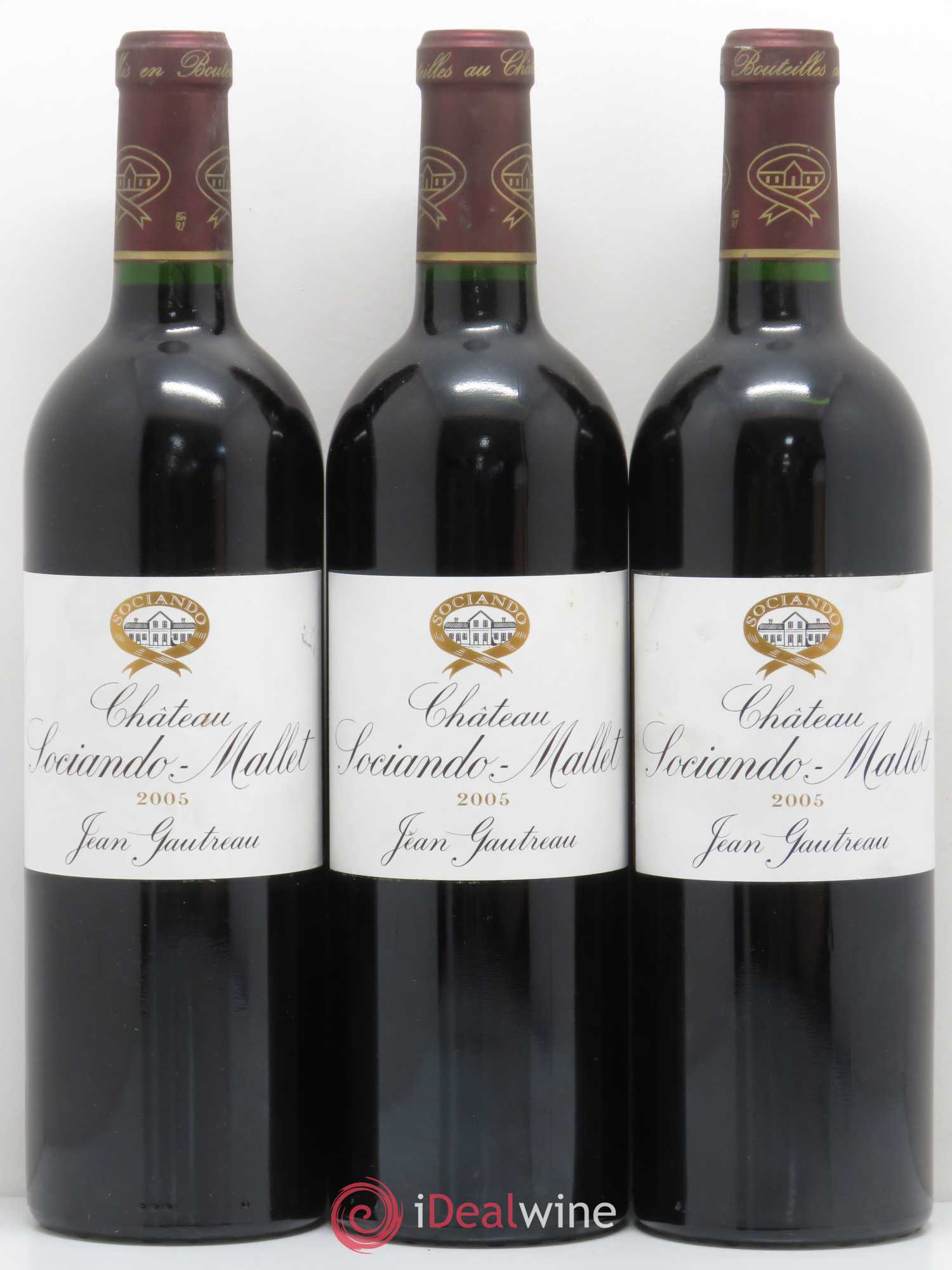 Château Sociando Mallet 2005 - Lot de 3 bouteilles - 0